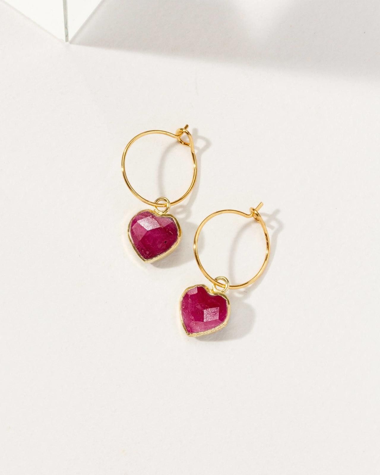 Other Luna Norte Conversation Heart Mini Hoop Earrings - Ruby Size ONE SIZE - 1 Preview