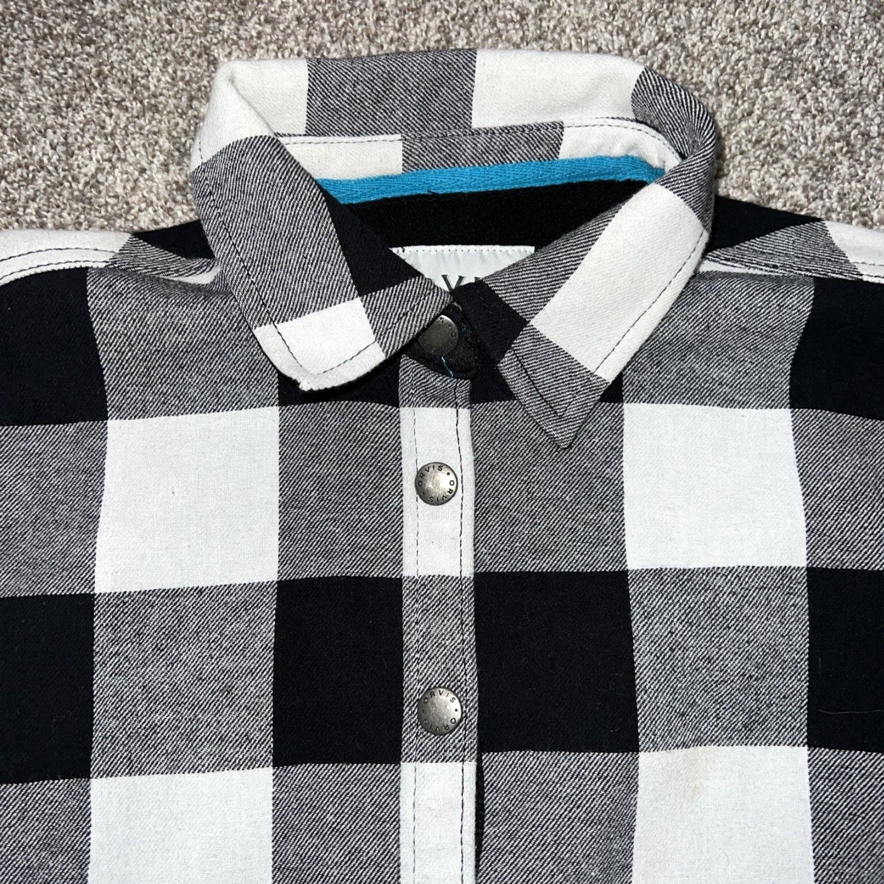 Orvis VINTAGE ORVIS White Plaid Snap Button Flannel Shirt Womens Size S Size S / US 4 / IT 40 - 2 Thumbnail