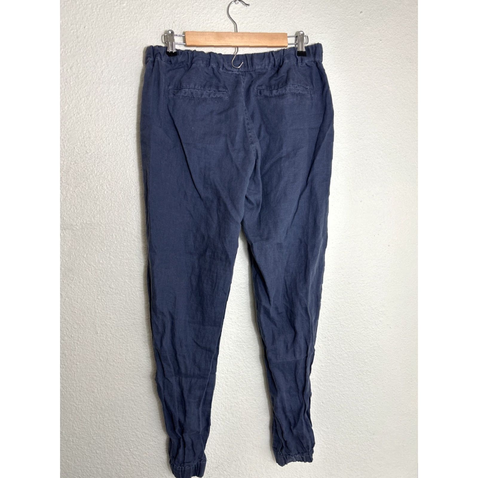 Saks Fifth Avenue VINTAGE Saks Fifth Avenue Womens Medium Blue Linen Joggers Drawstring 30x30 Size 32" / US 10 / IT 46 - 6 Thumbnail