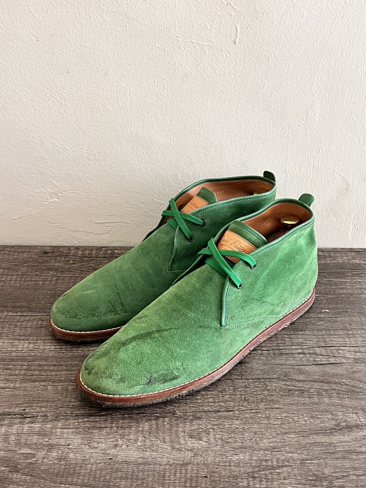 Louis Vuitton Louis Vuitton Chukka Green Suede Ankle Boots Size US 9.5 / EU 42-43 - 3 Thumbnail