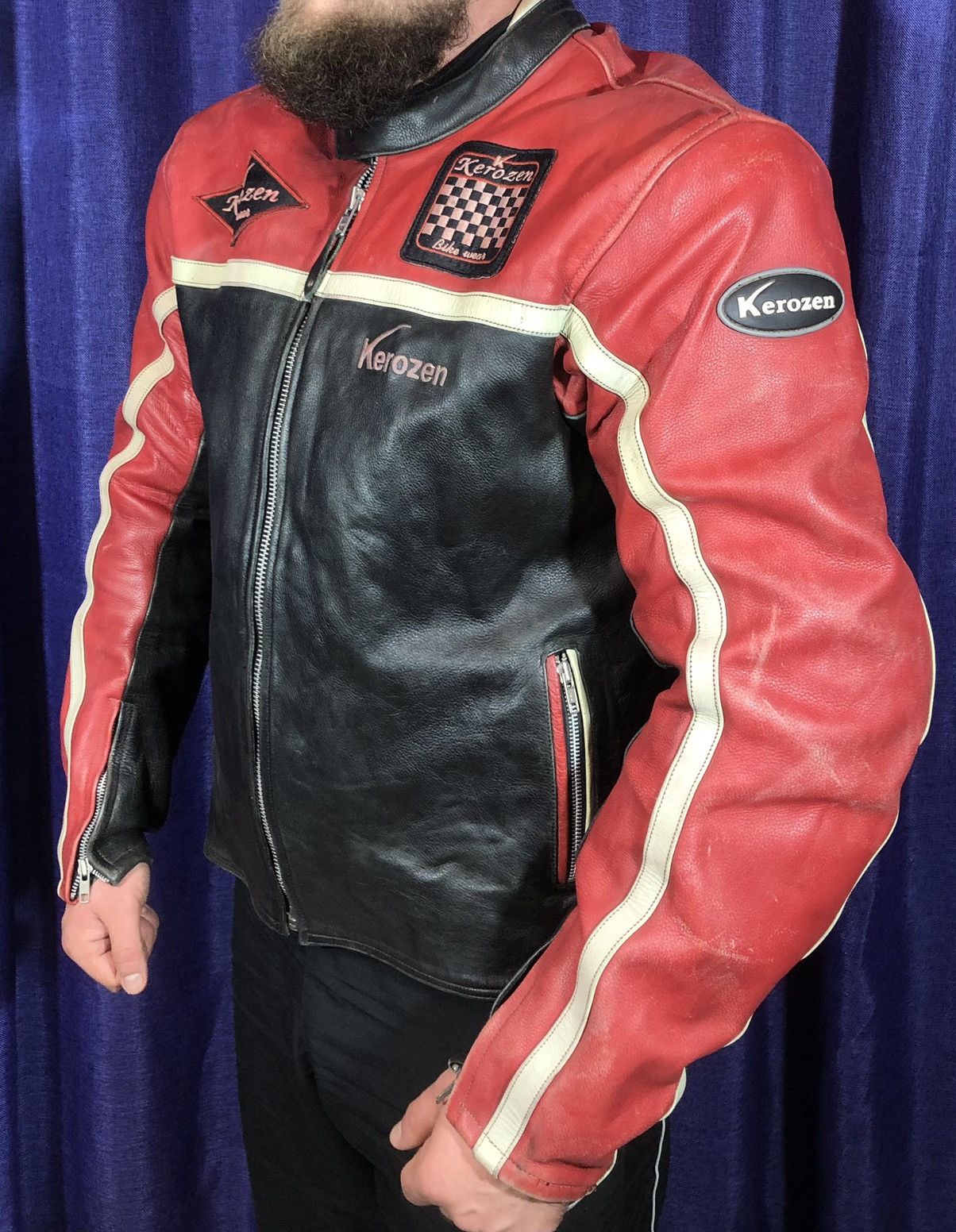 Dainese × Yamaha Kerozen Moto Motorcycle Leather Jacket Racing Size US XL / EU 56 / 4 - 2 Thumbnail