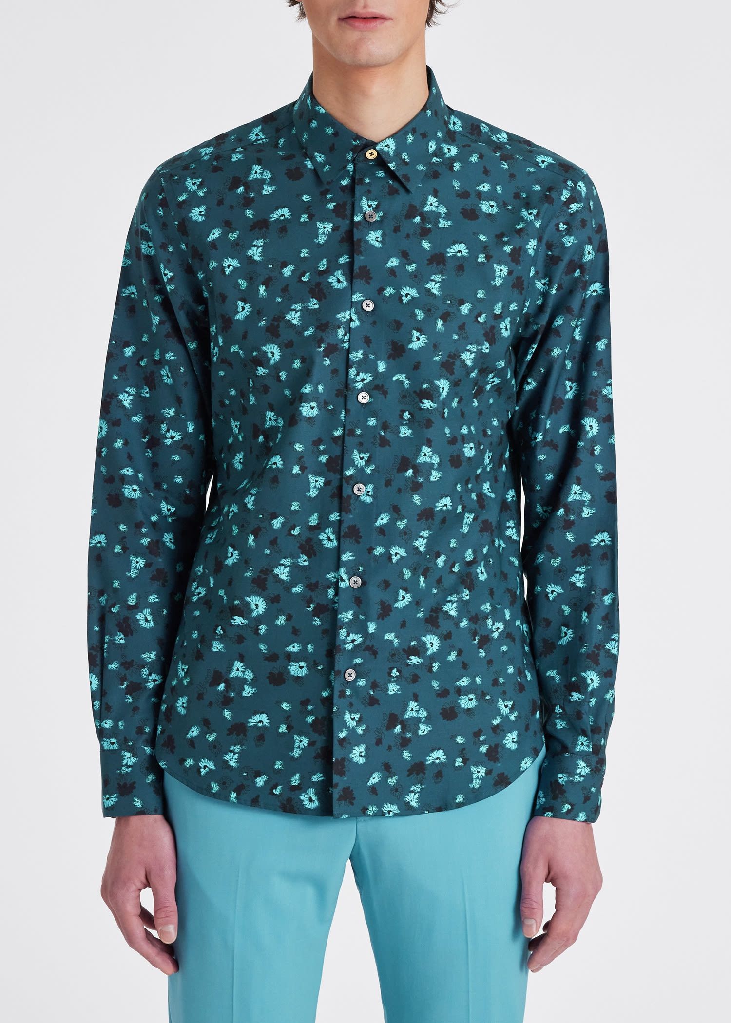 Paul Smith PAUL SMITH mainline green Hazy floral slim fit shirt Large Size US L / EU 52-54 / 3 - 2 Thumbnail
