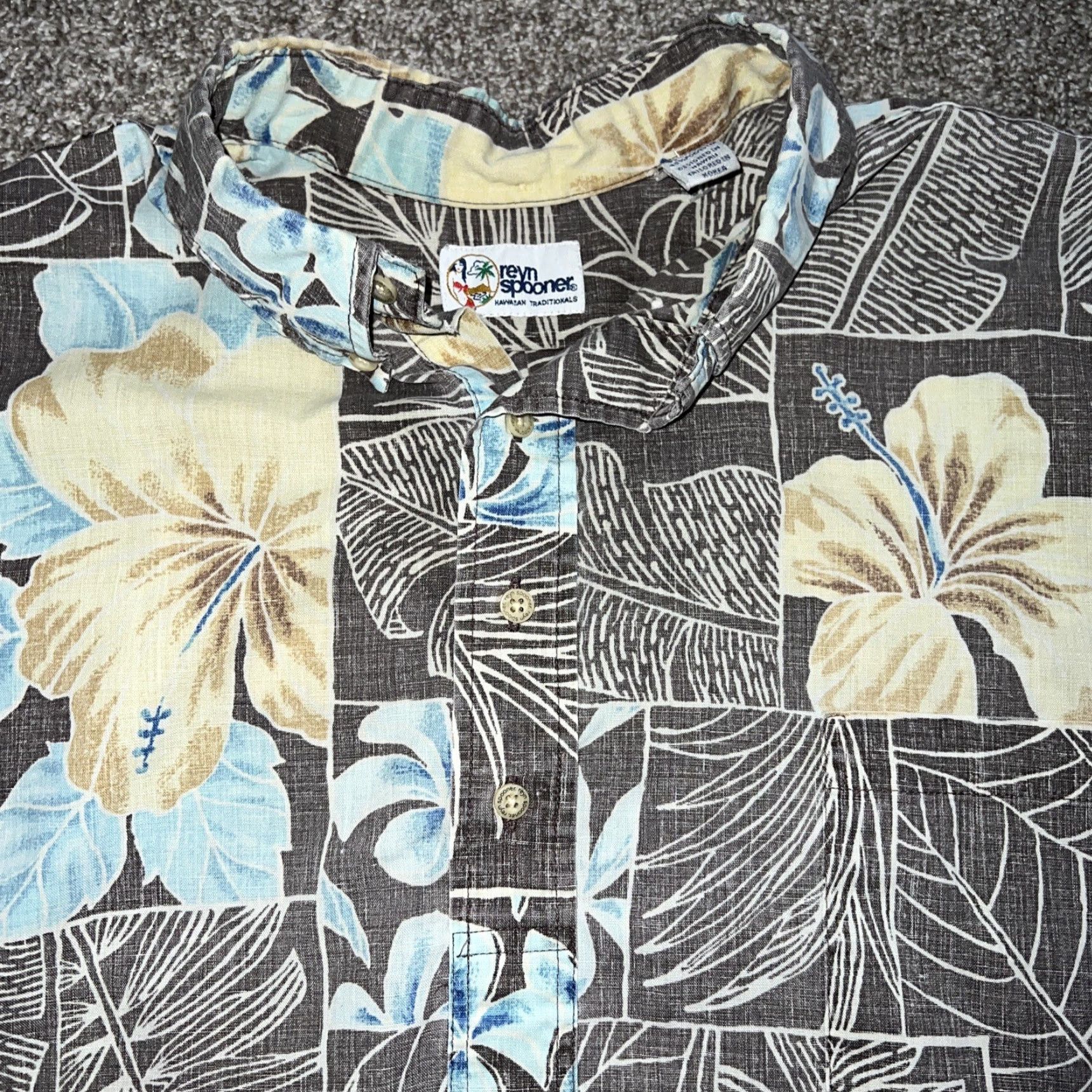 Reyn Spooner VINTAGE Reyn Spooner Hawaiian Shirt Half Button Short Sleeve Brown Adult XL Mens Size US XL / EU 56 / 4 - 2 Thumbnail