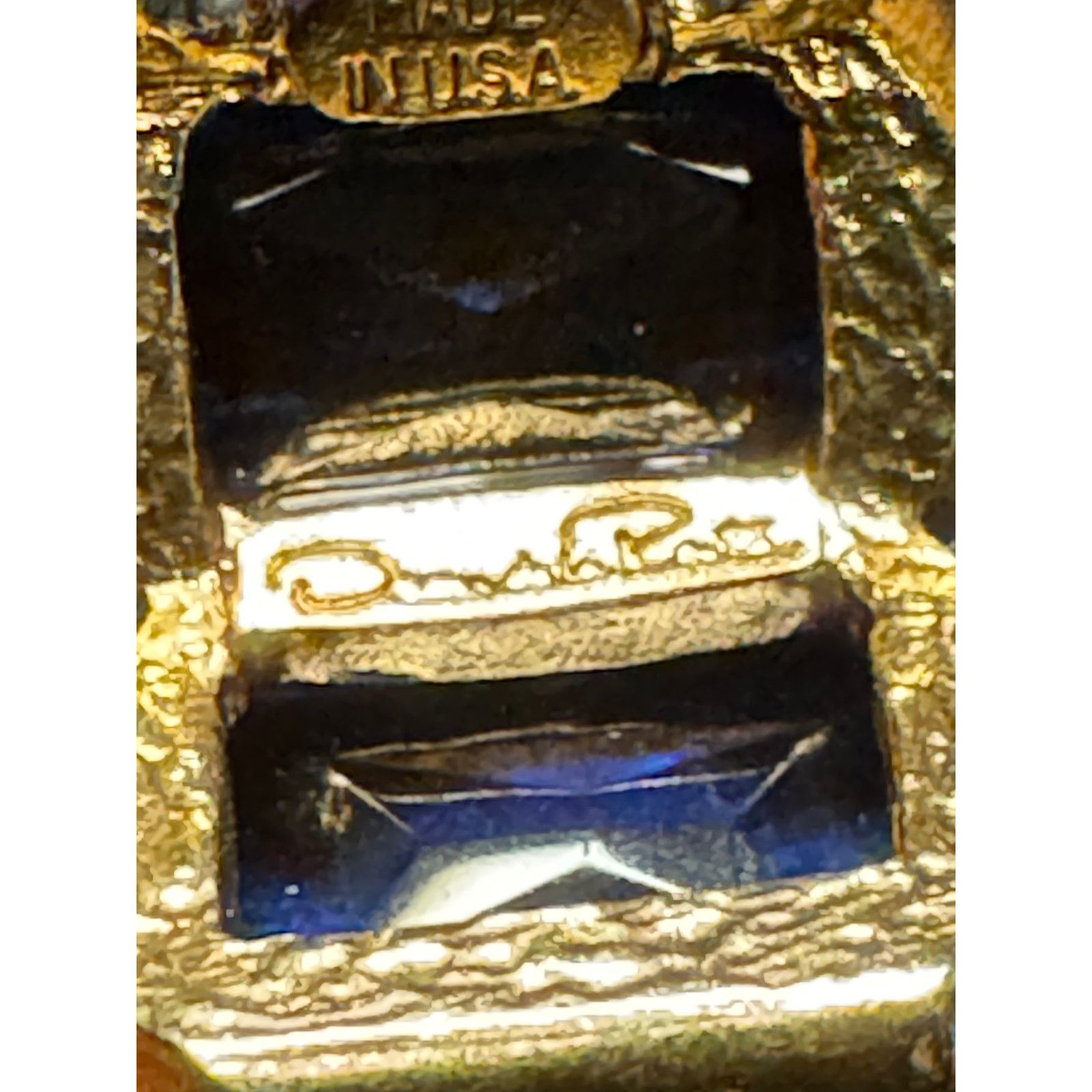 Oscar De La Renta Oscar De La Renta Deep Blue Half Hoop Earrings Size ONE SIZE - 9 Thumbnail