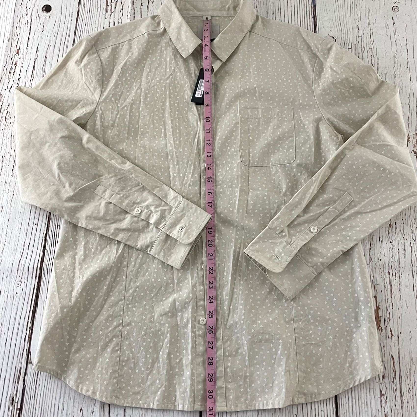 Nique Nique Beige Button-Up Long Sleeve Shirt XL Regular Cotton Men's Size US XL / EU 56 / 4 - 5 Thumbnail