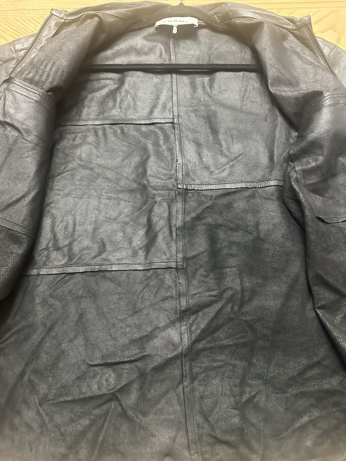 Frame Frame Men's Lambskin Leather Modern Short Sleeve Full Zip Size US XL / EU 56 / 4 - 7 Thumbnail