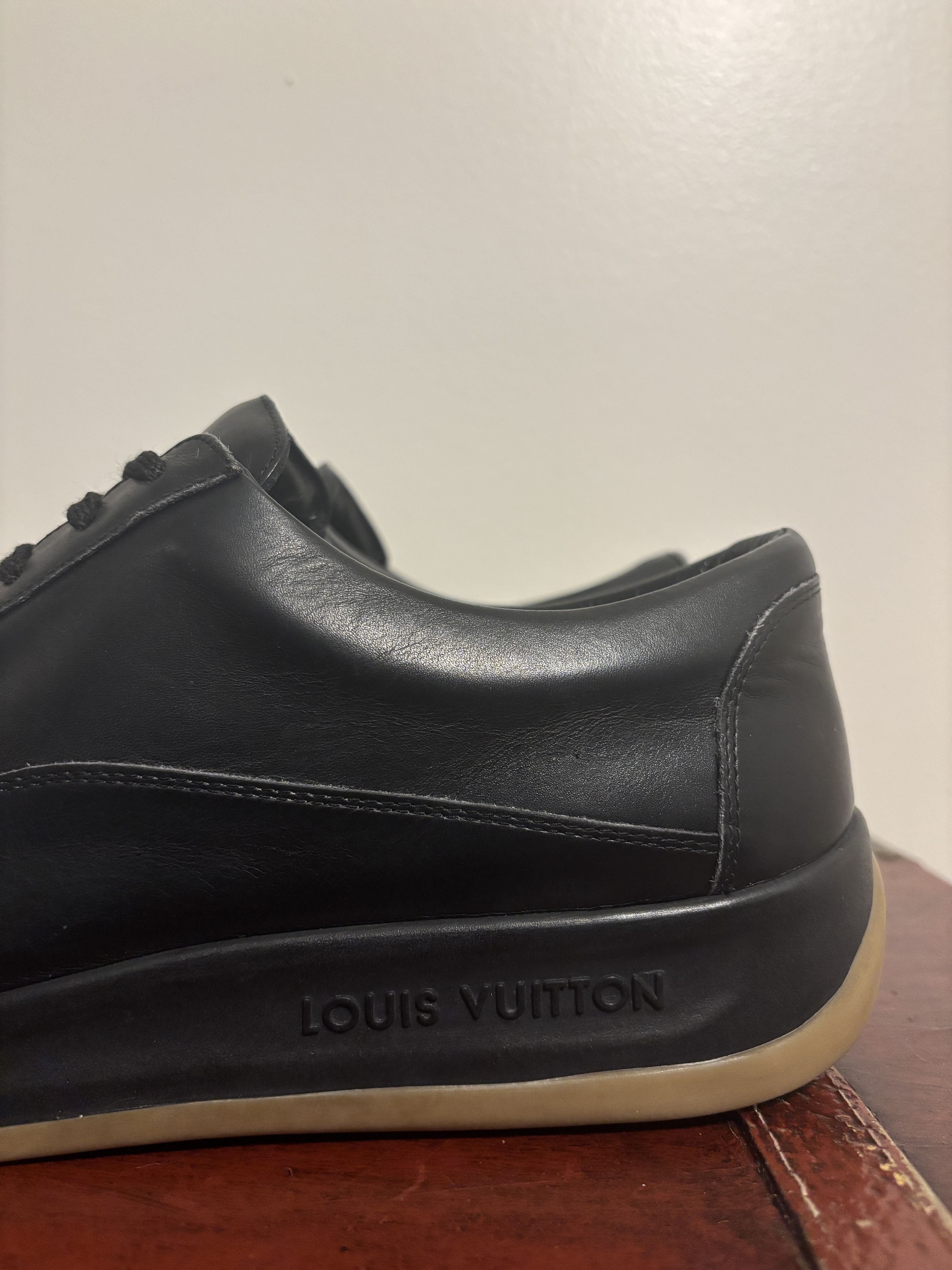 Louis Vuitton RARE 2003 Vintage LV Sports Black Leather Sneaker Size US 10.5 / EU 43-44 - 7 Thumbnail