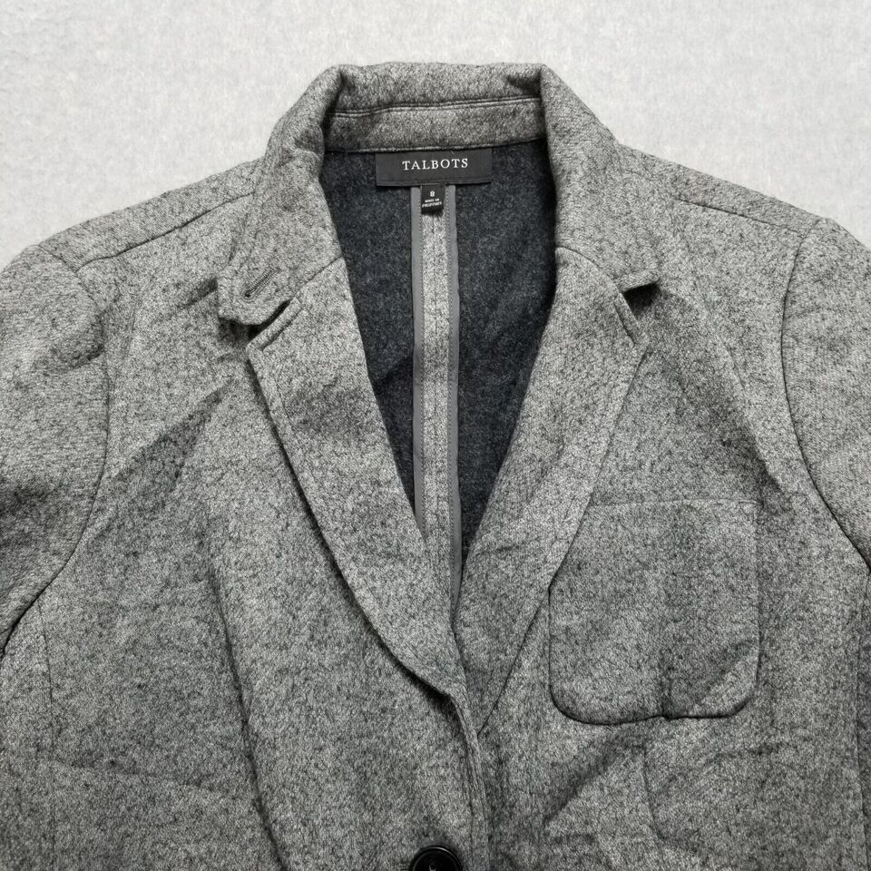 Talbots Talbots Blazer Womens 8 Gray Wool Blend Pockets Buttons Size M / US 6-8 / IT 42-44 - 2 Thumbnail