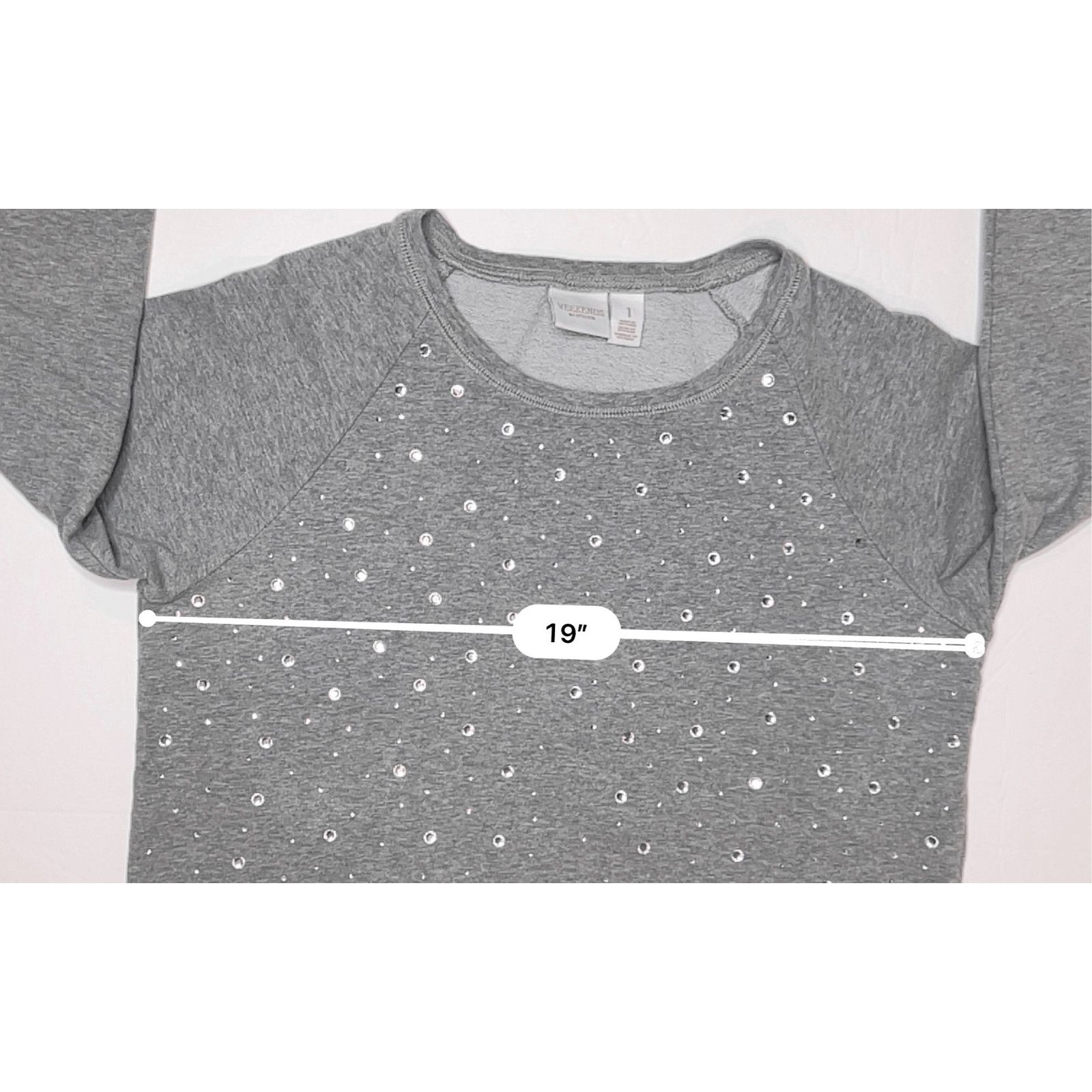 Chicos Weekends + Chico's French Terry Gray Sweatshirt 1=M=8/10 Size M / US 6-8 / IT 42-44 - 5 Thumbnail