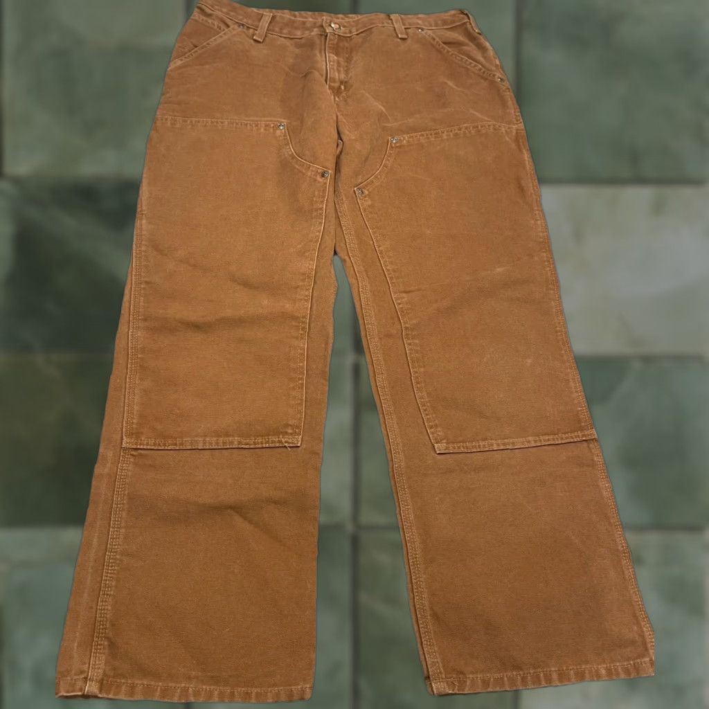 Carhartt Pants Womens 16x32 Brown WB136 Double Knee Measures 34x30