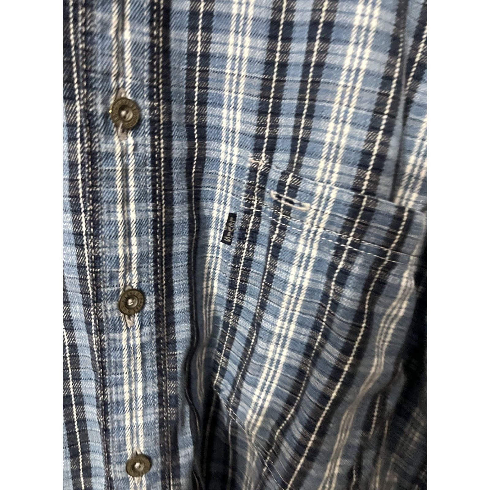 Vintage Levis Shirt Button Front Blue Plaid 100% Cotton Short Sleeve M Mens Regular Pocket Vintage NoN/A Size US M / EU 48-50 / 2 - 3 Thumbnail