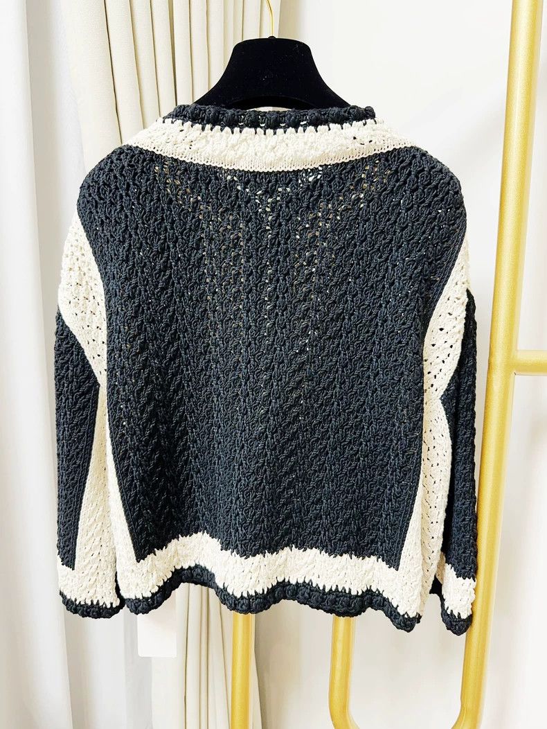 Chanel Chanel Black and white color-blocked hollow woven cardigan Size XS / US 0-2 / IT 36-38 - 3 Thumbnail