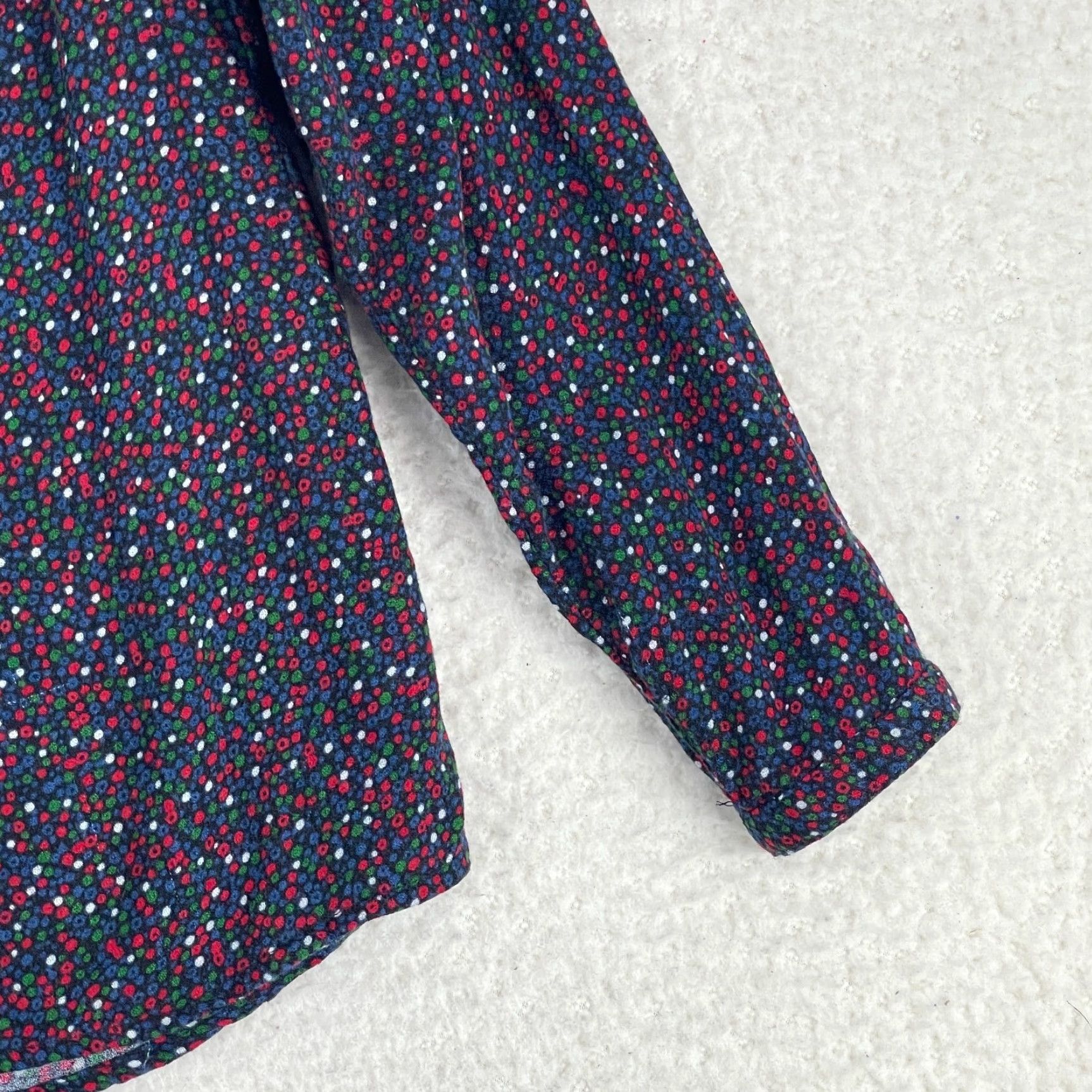Vintage Christopher & Banks Top Womens Small Blue Dot Print Long Sleeve V-Neck Shirt Size S / US 4 / IT 40 - 5 Thumbnail