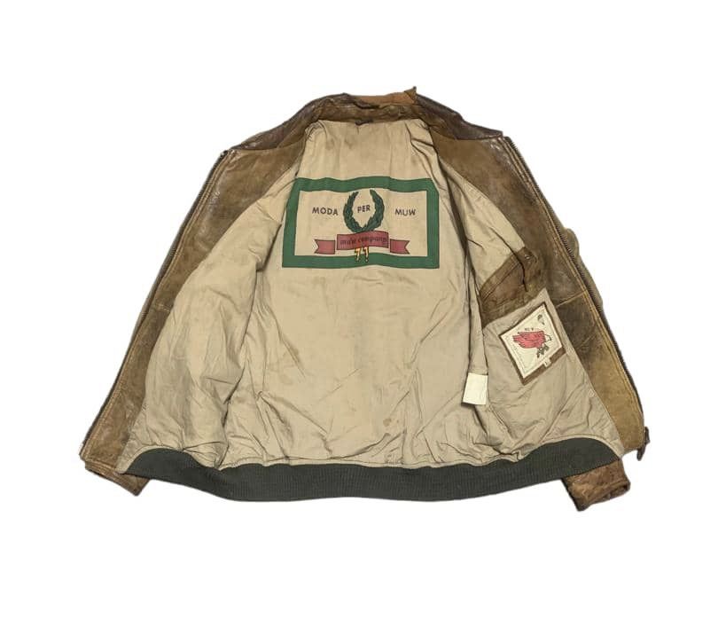 Vintage Trashed Vintage 80s Airbone Flight Bomber Leather Jacket Size US L / EU 52-54 / 3 - 4 Thumbnail