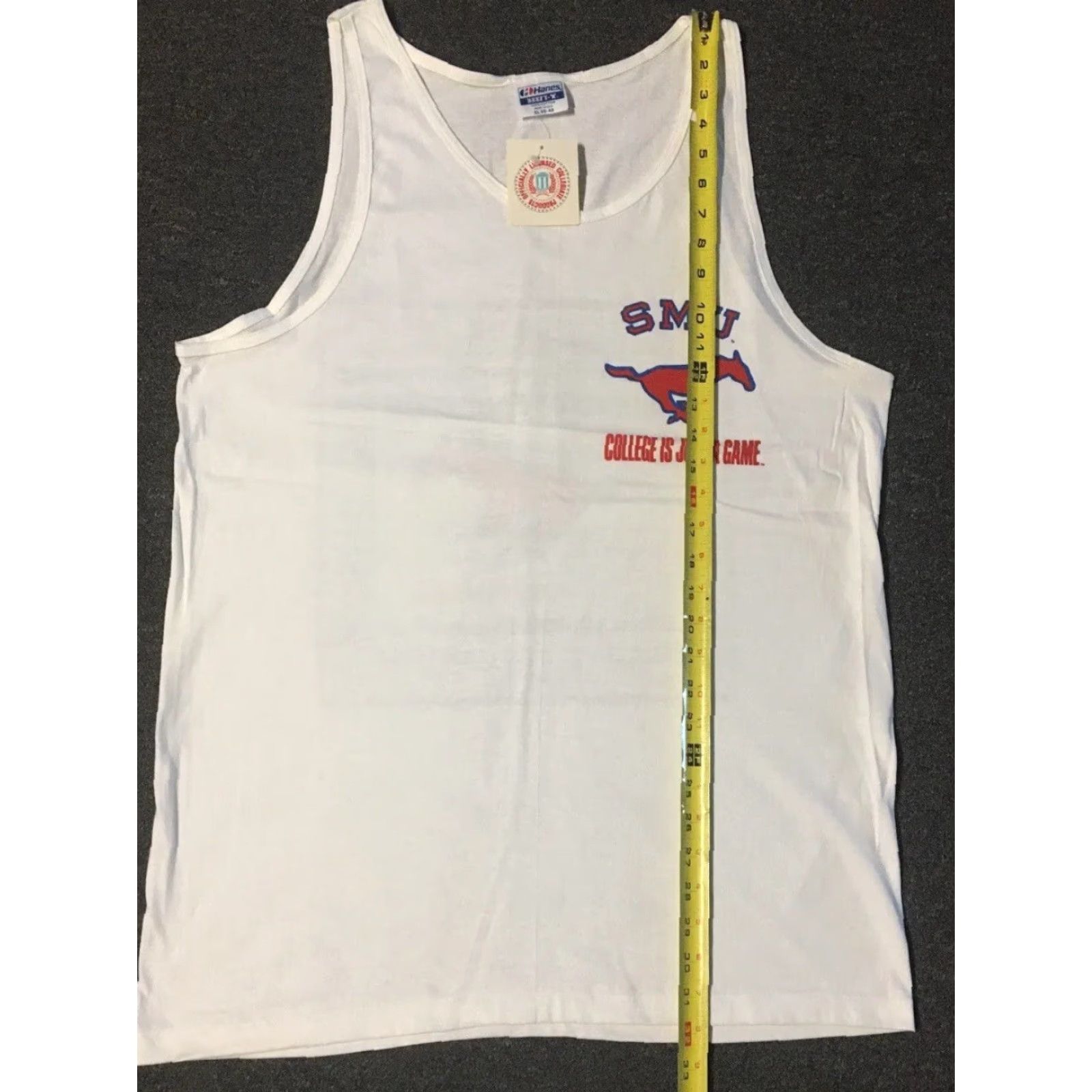 Vintage VINTAGE SMU 90s Bored Of Education Monopoly Tank Top XL White Single Stitch Shirt Mens University College Humor Theme Graphic Tee Size US XL / EU 56 / 4 - 7 Thumbnail