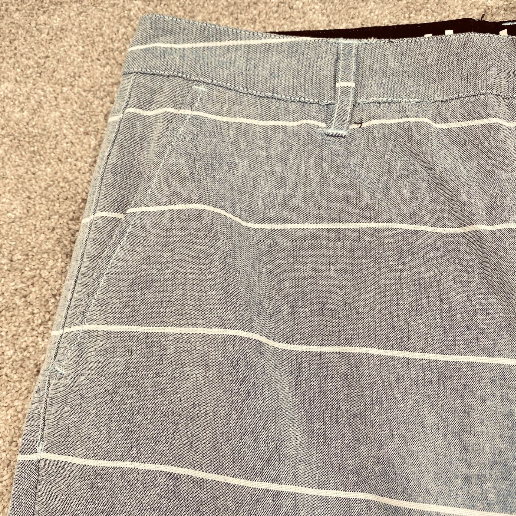 Hurley Hurley Porter Walkshorts Mens 33x9 Blue White Striped Pocket 6659 MWS00005710 Size US 33 - 2 Thumbnail