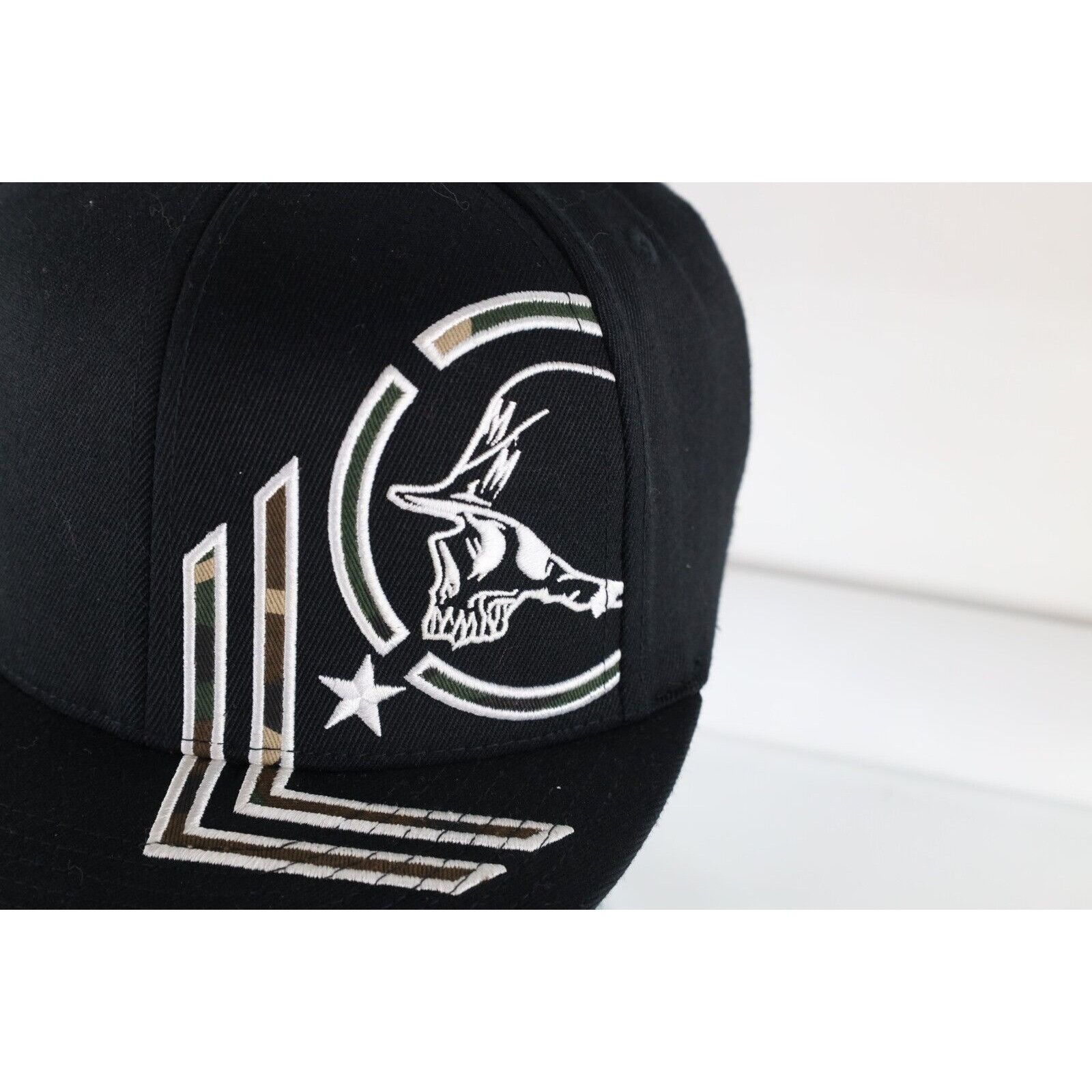 Metal Mulisha × Vintage Vintage 90s Metal Mulisha Skull Camouflage Fitted Hat Size ONE SIZE - 2 Thumbnail