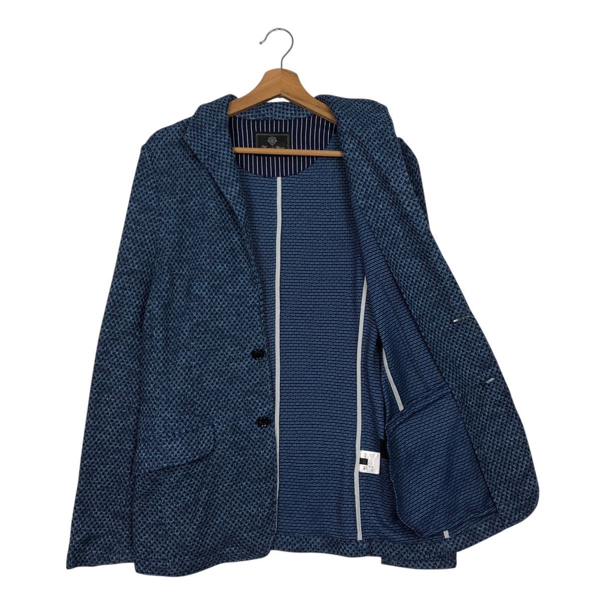 Japanese Brand Men’s Bigi Japan Knit Jacket – Textured Navy Size US M / EU 48-50 / 2 - 12 Thumbnail