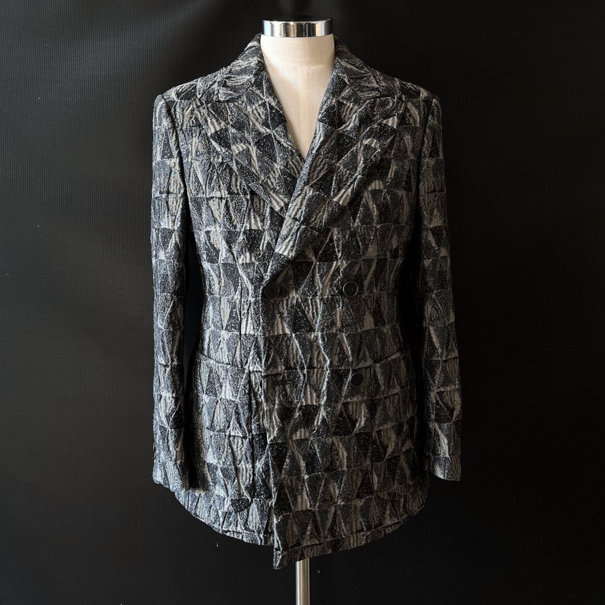 Giorgio Armani Giorgio Armani 17 FW Runway Jacquard Quilted Double Jacket Size 46R - 2 Thumbnail