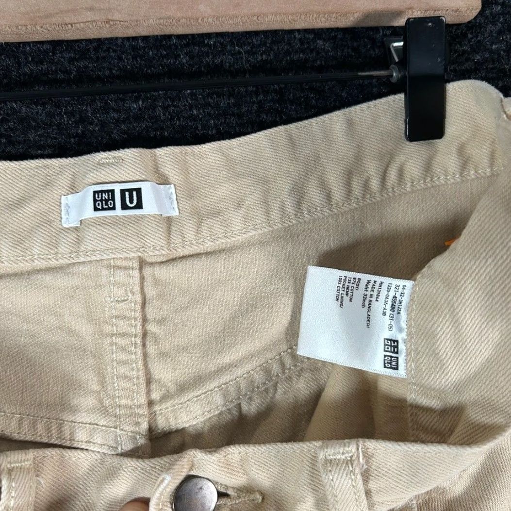 Uniqlo VINTAGE Uniqlo U Womens Wide Fit Curved Barrel Jeans Tan Beige Cotton Hemp Size 10 33in Size 32" / US 10 / IT 46 - 3 Thumbnail