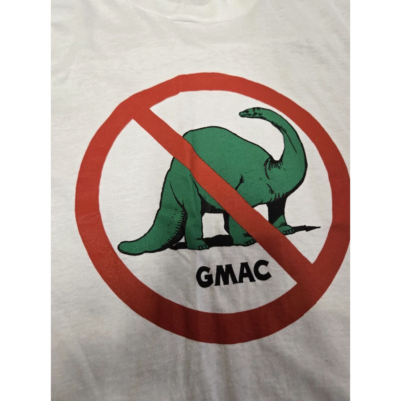 Vintage VINTAGE GMAC Shirt Mens Large White No Dinosaur Graphic Funny Promo 90s USA Shirt Mens Large White Graphic Print 90s Retro Size US L / EU 52-54 / 3 - 2 Thumbnail