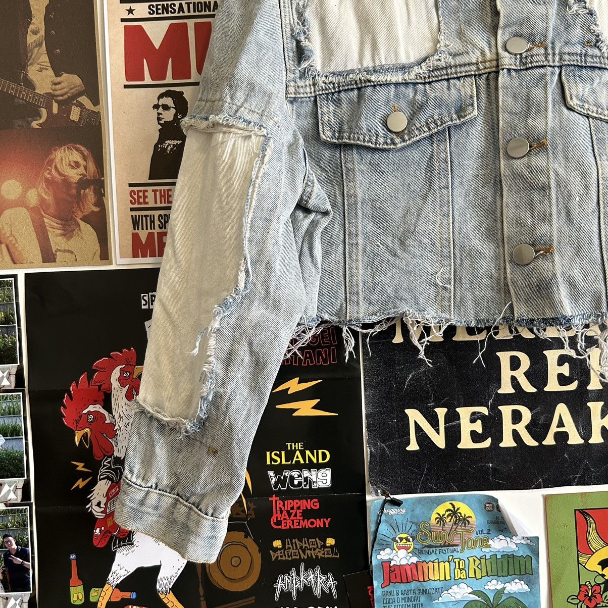 Vintage Vintage Narcissus Crop Top Distressed Denim Jacket Size L / US 10 / IT 46 - 3 Thumbnail