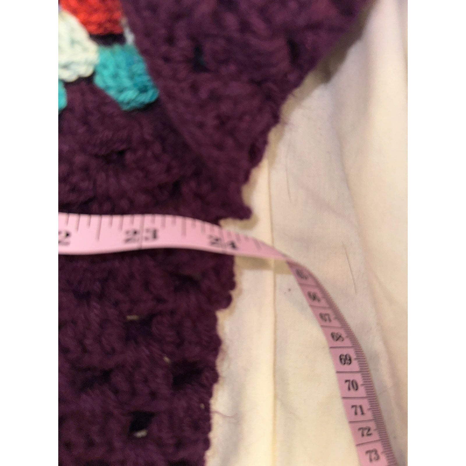 Vintage VINTAGE FRINGED GRANNY SQUARE BOHO PURPLE CROCHET SWEATER Size S / US 4 / IT 40 - 5 Thumbnail