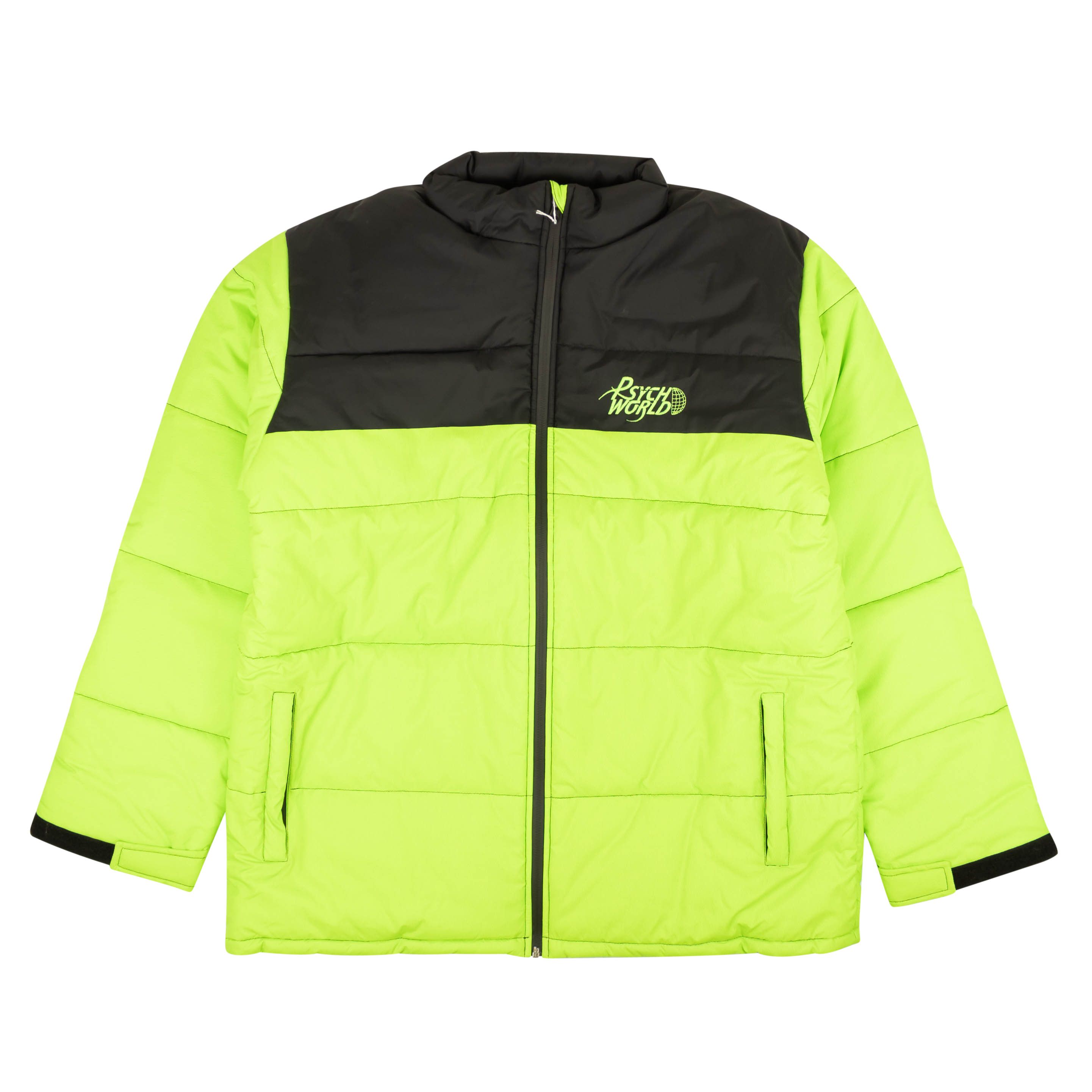 image of Psychworld Lime Logo Puffer Jacket Size Xl, Men's