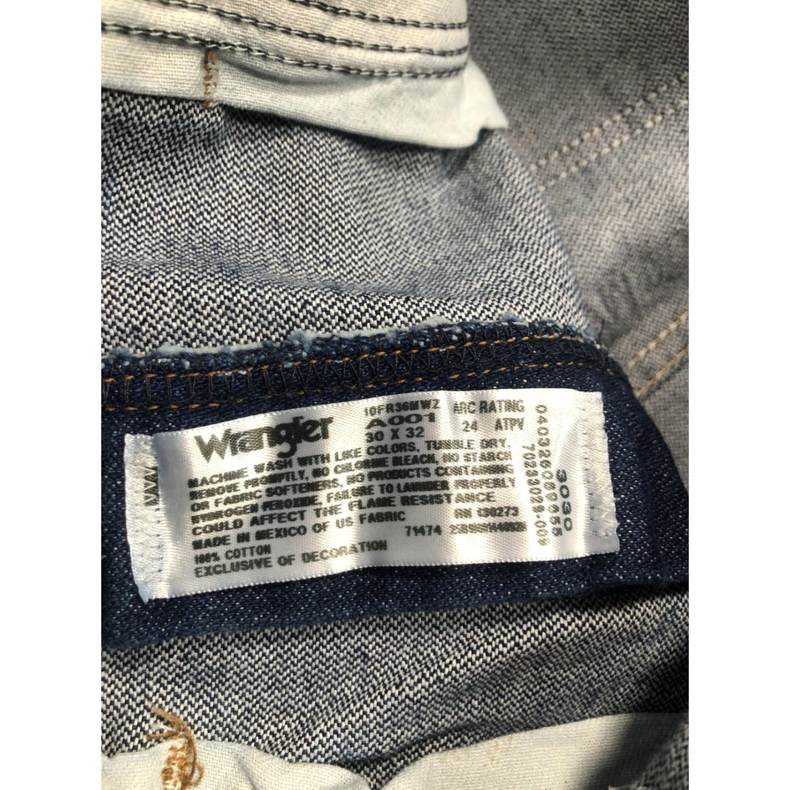 Wrangler Wrangler FR36MWZ Jeans Mens 30x32 Dark Wash Slim Straight Flame-Resistant Denim Size US 30 / EU 46 - 6 Thumbnail