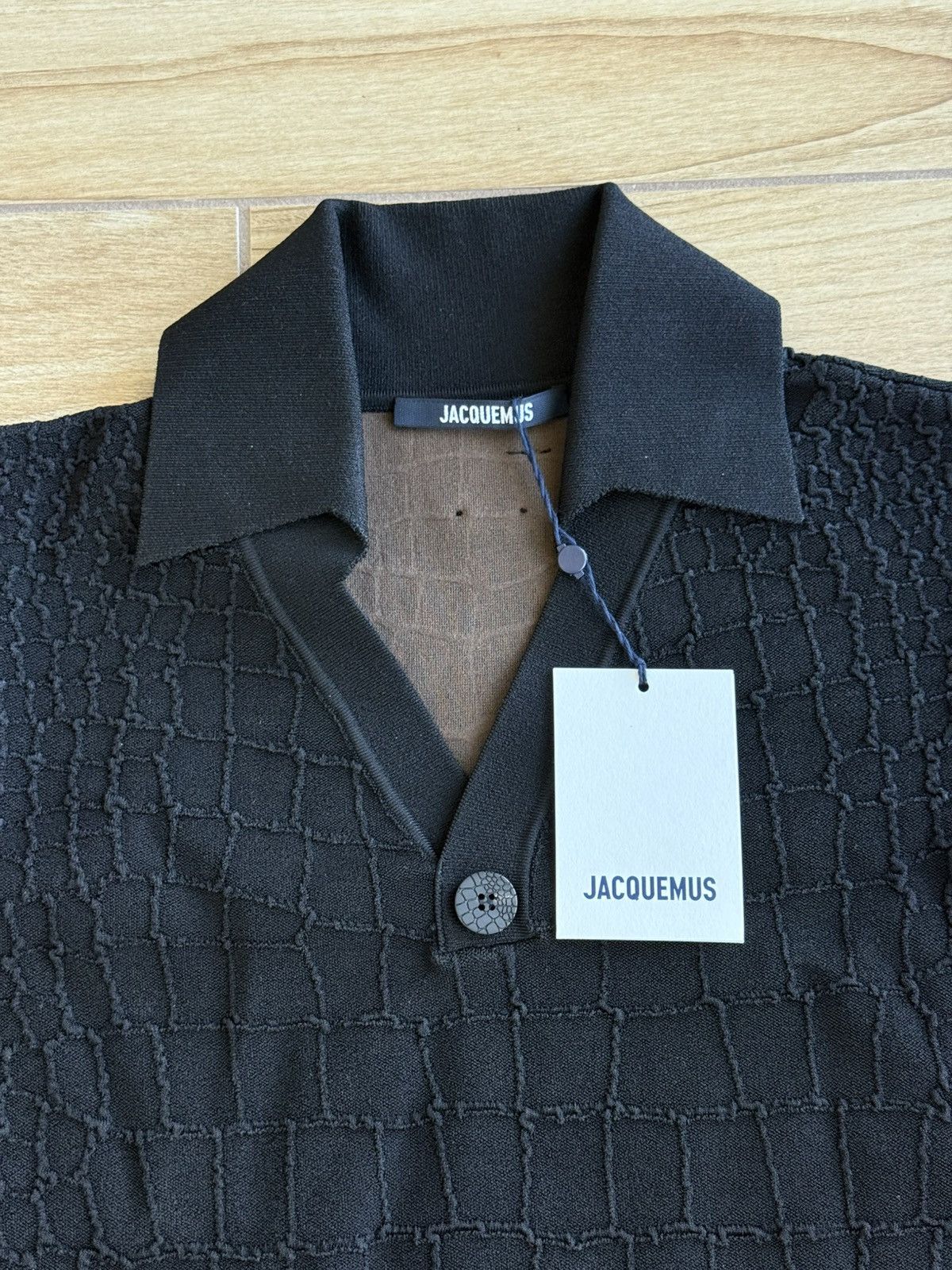 Jacquemus Jacquemus Le Polo Croco Black Size US XL / EU 56 / 4 - 2 Thumbnail