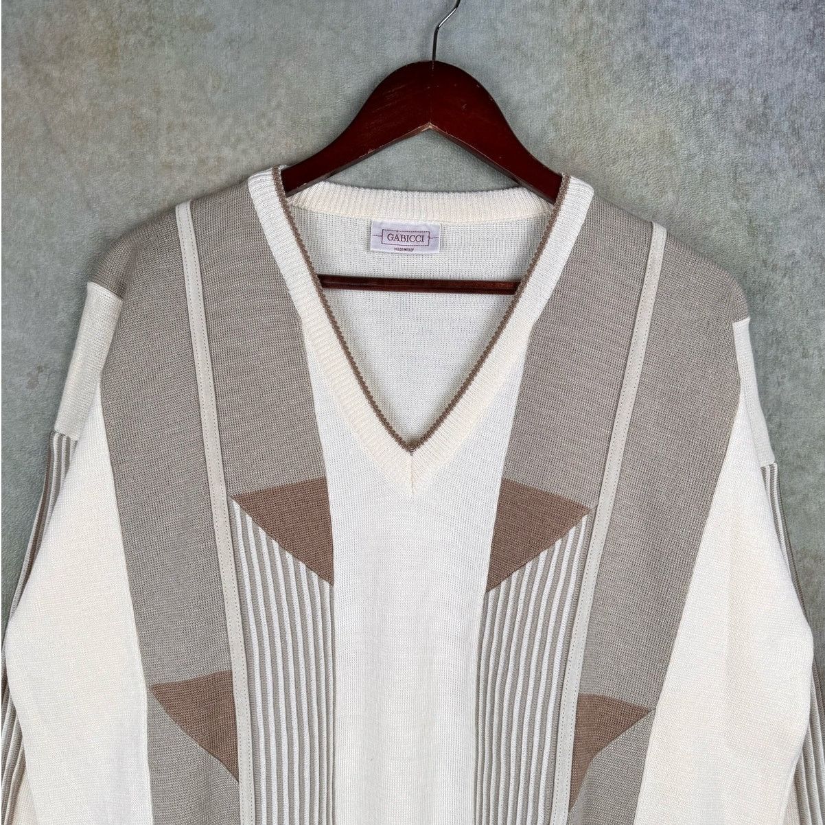 Gabicci × Vintage VTG 90s Gabicci Knit Sweater XL Tan Beige Italy Soprano Size US XL / EU 56 / 4 - 3 Thumbnail