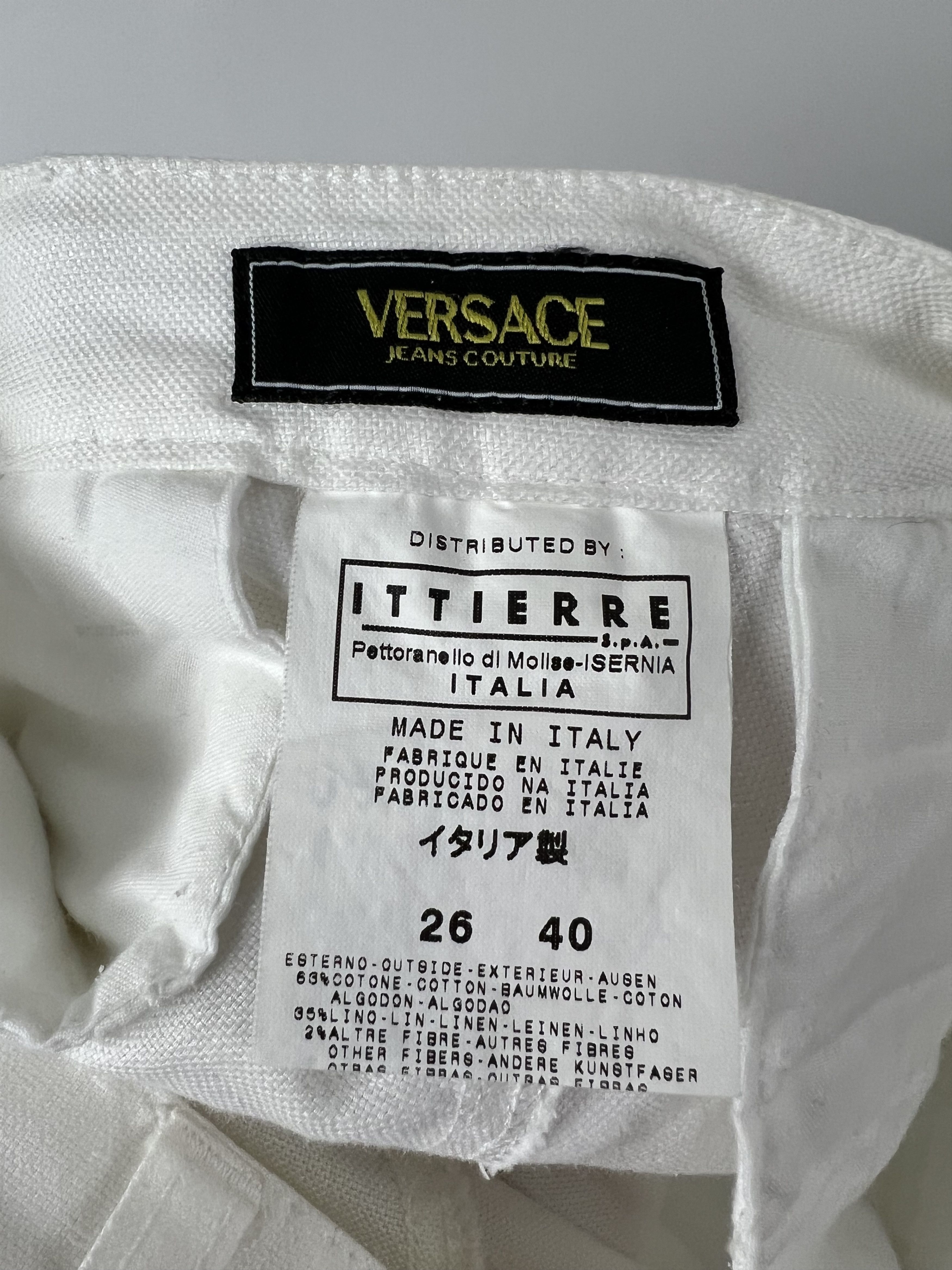 Versace Versace Jeans Couture VTG Cotton/Linen Flared Pants Size 26 Size 26" / US 2 / IT 38 - 13 Thumbnail