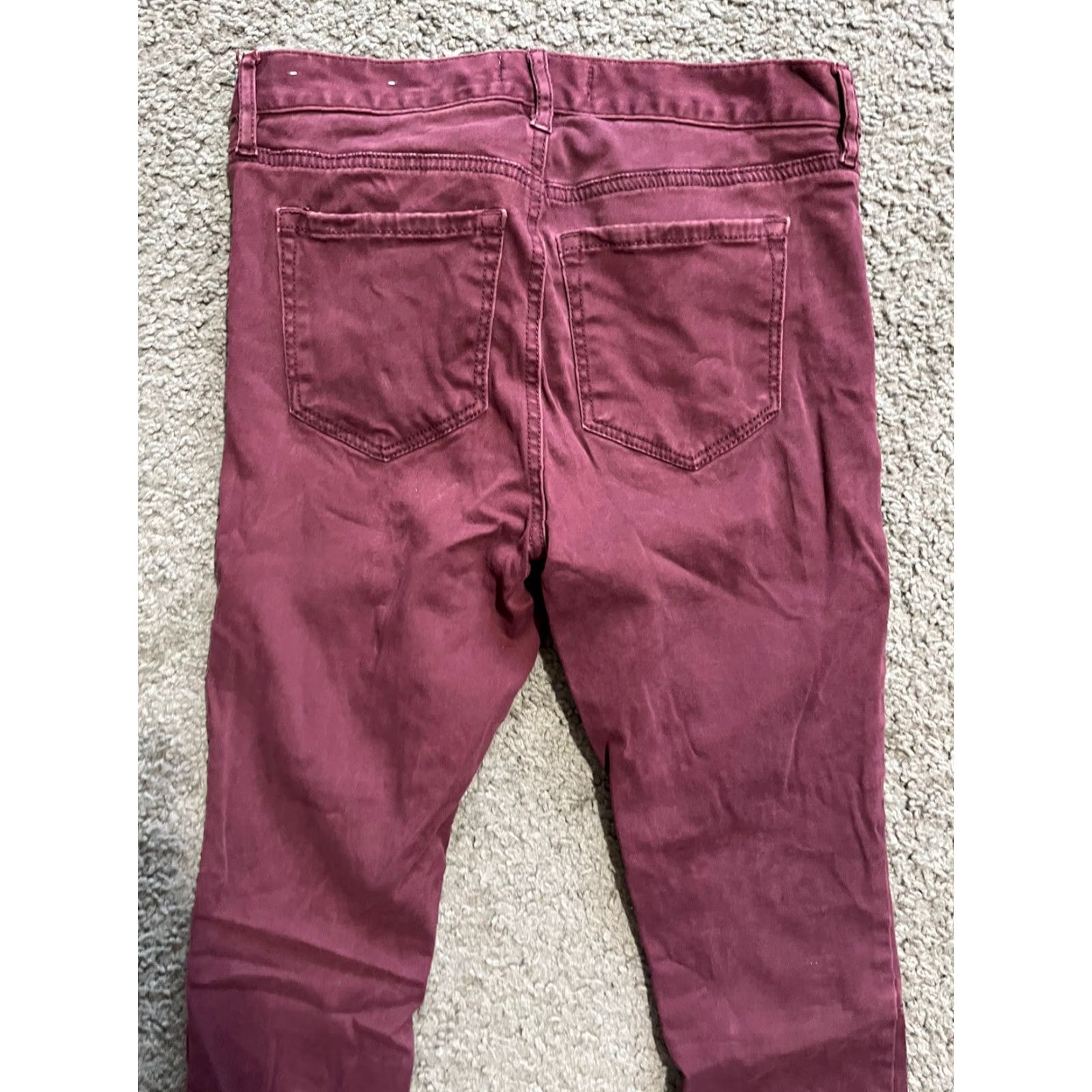 Loft LOFT Jeans Womens 2/26 Flat Front Tapered Jegging Maroon Burgundy Style Red Size 26" / US 2 / IT 38 - 4 Thumbnail