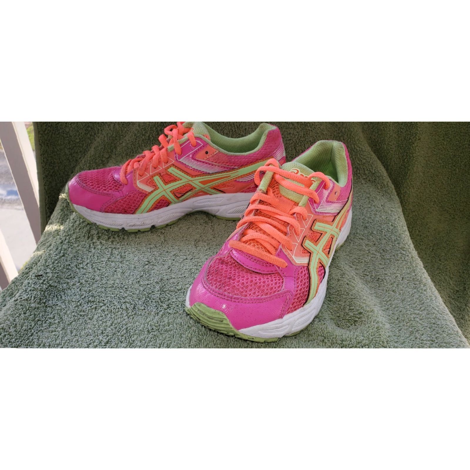 Asics VINTAGE ASICS Gel Contend 3 Women's 4M Pink Mint Green Running Exercise Walking Shoes C566N Mens Womens Girls Size US 4 / IT 34 - 5 Thumbnail