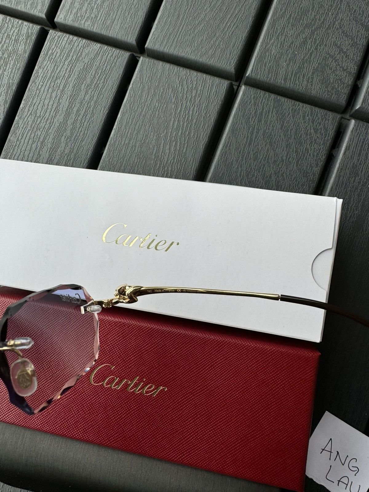 Cartier Cartier Panther Pantherè Gold Diamond Cut Sunglasses Size ONE SIZE - 6 Thumbnail