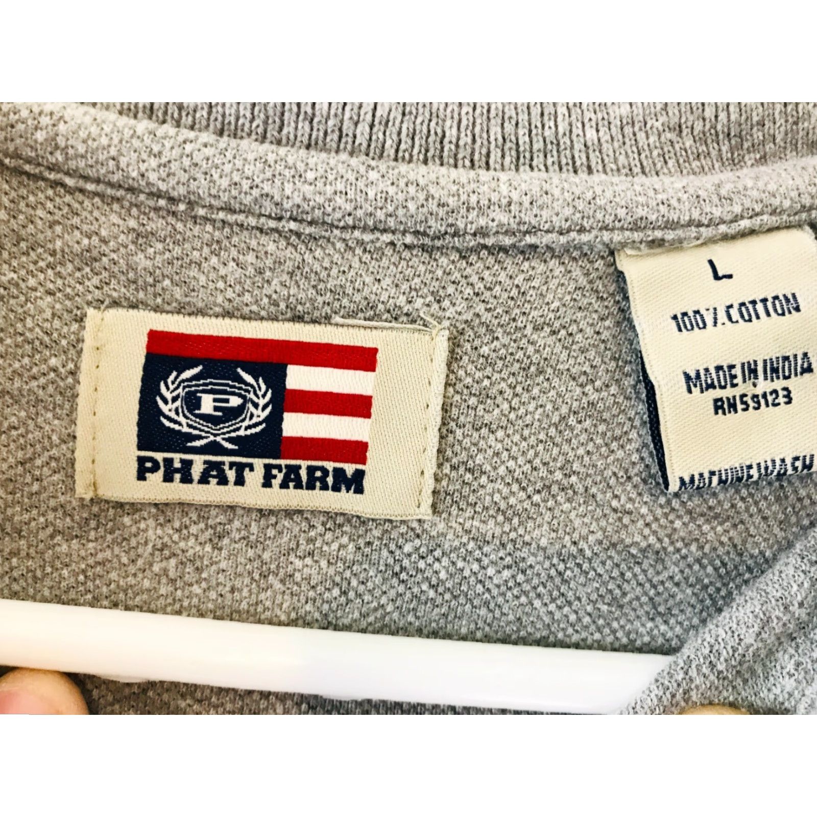 Phat Farm Phat Farm Polo Shirt Men's Large Gray Short Sleeve Logo Collared Shirt Size US L / EU 52-54 / 3 - 5 Thumbnail