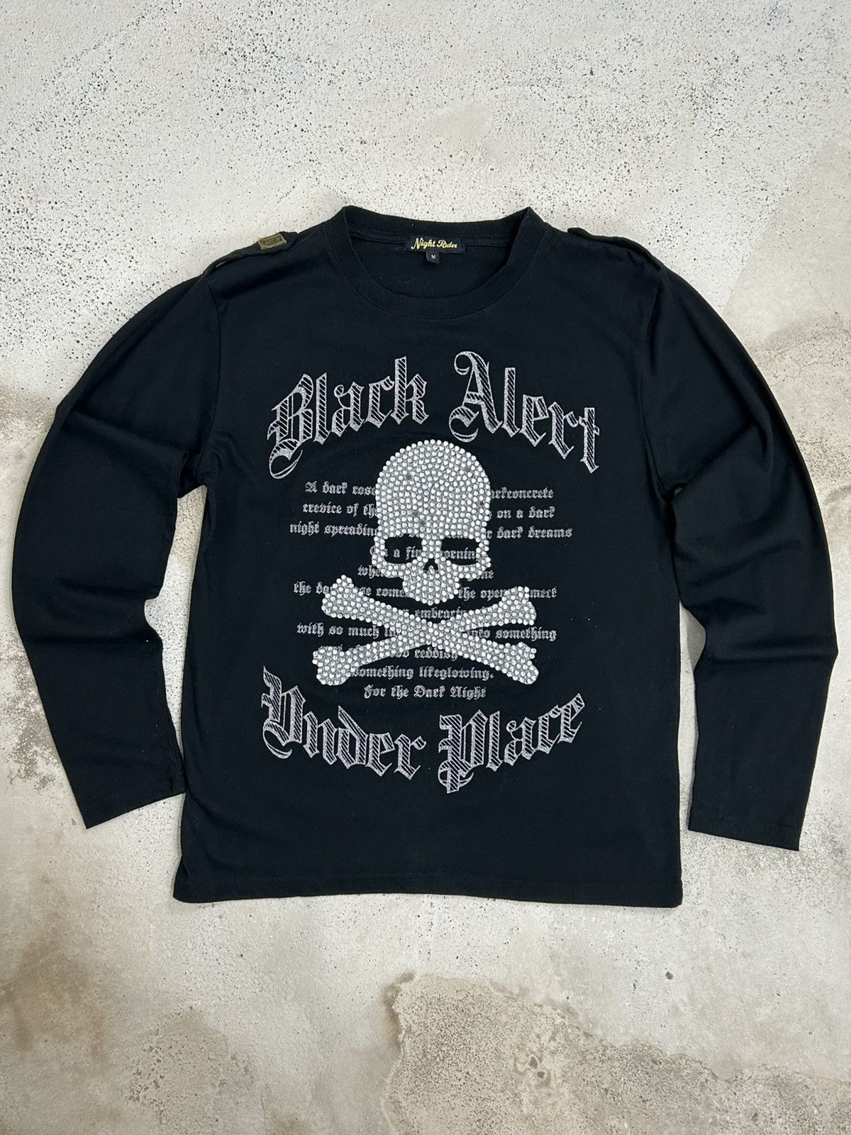 Designer Night Rider Japan Full Skull & Bones Rhinestones W/ Quotes Size US S / EU 44-46 / 1 - 2 Thumbnail