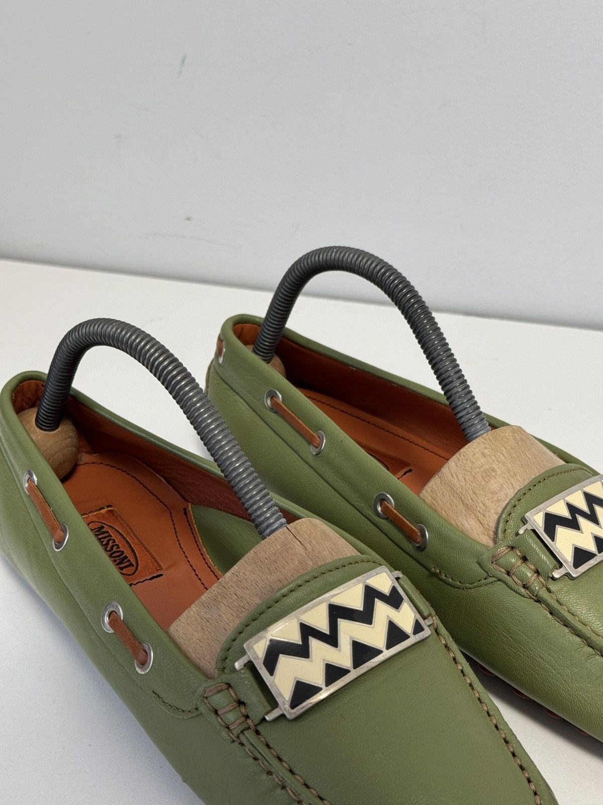 Missoni Missoni Women’s Leather Driving Loafers Green Zigzag 38 EU Size US 8 / IT 38 - 5 Thumbnail