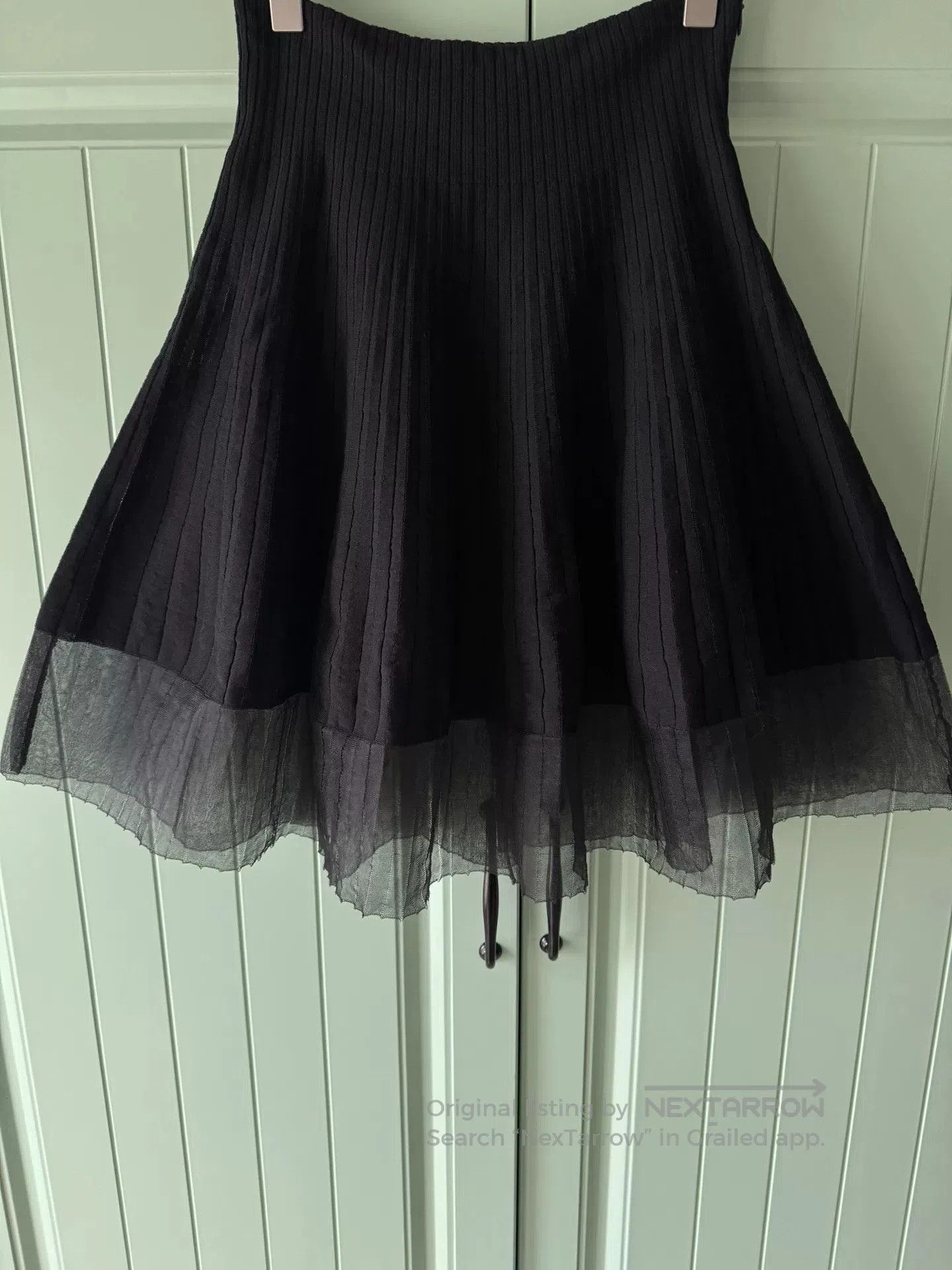 Dior Christian Dior Black Pleated Tulle Skirt. Size 39" - 6 Thumbnail