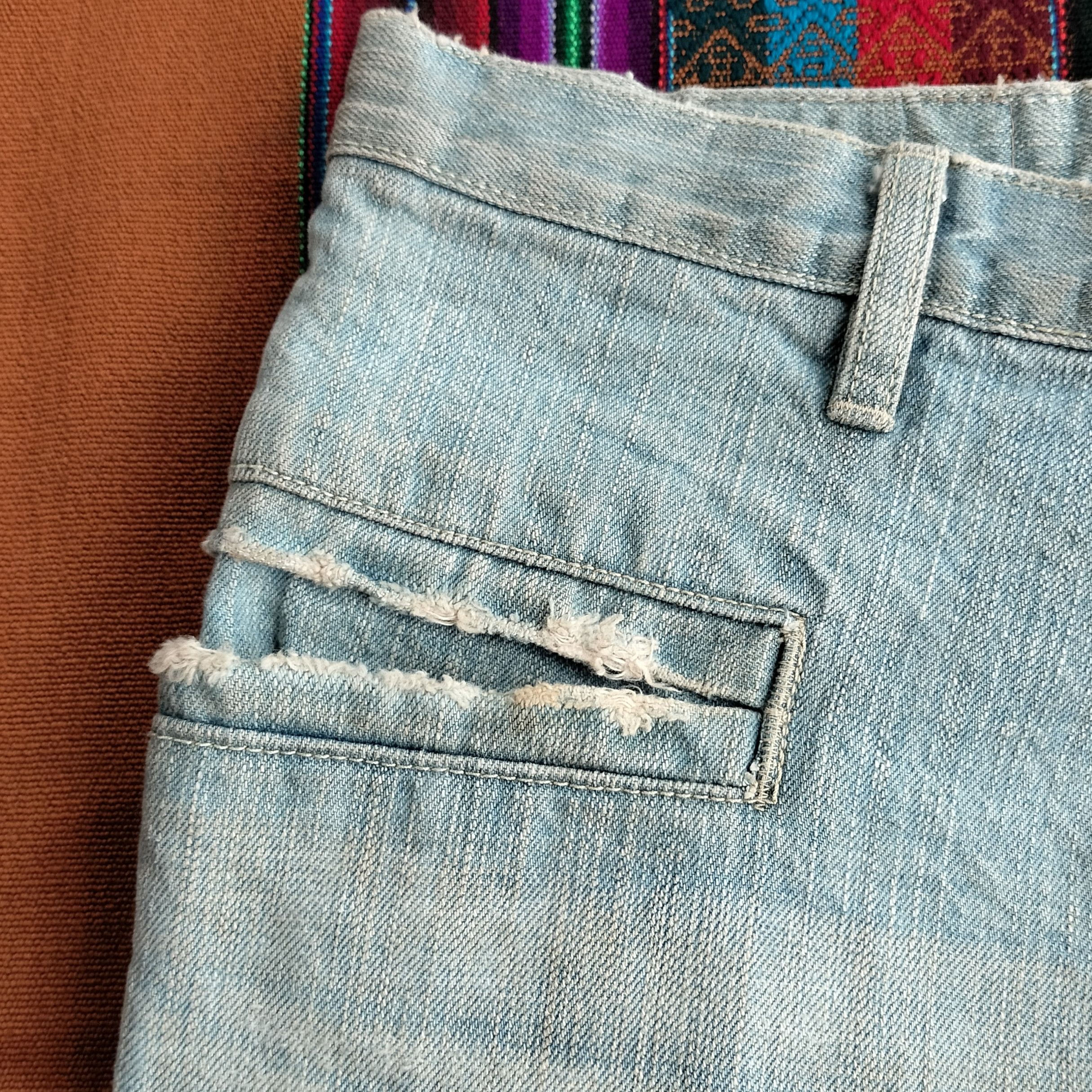 Le Grande Bleu (L.G.B.) mud wash distressed flare denim Size US 34 / EU 50 - 8 Thumbnail