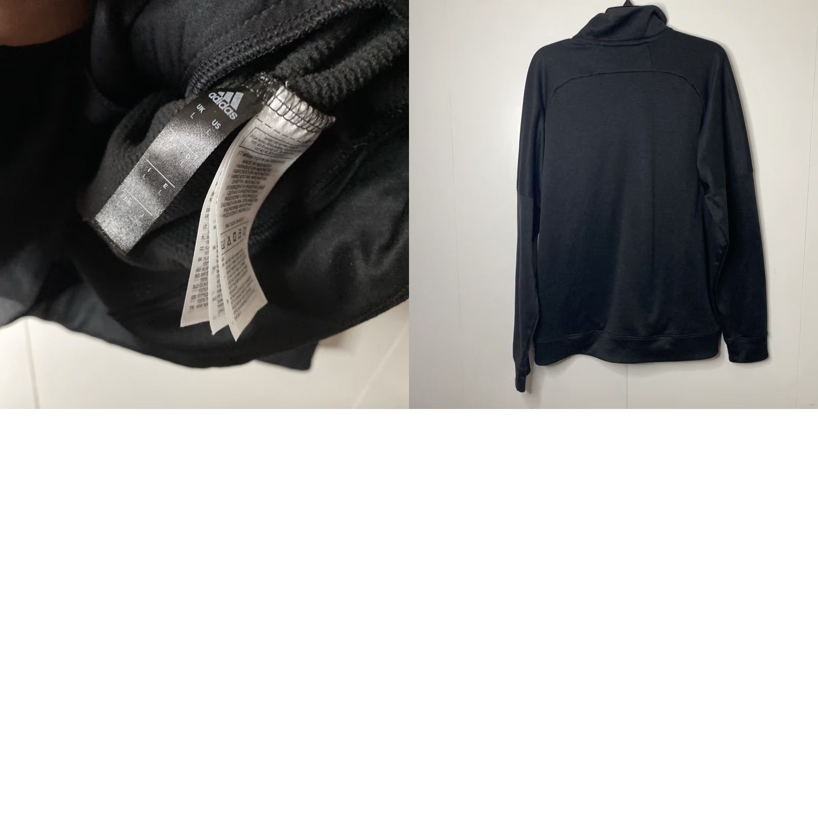 Adidas Adidas Quarter Zip Long Sleeve Mens Large Polyester Light Weight L Black Size US L / EU 52-54 / 3 - 8 Thumbnail