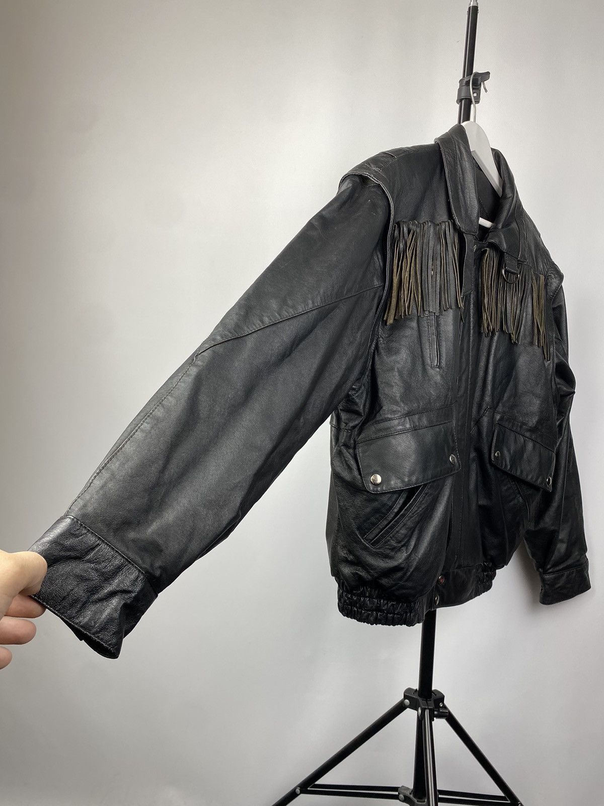 Indian Motorcycle × Vintage Crazy 90s vintage leather Racing skyjacket jacket Size US S / EU 44-46 / 1 - 8 Thumbnail