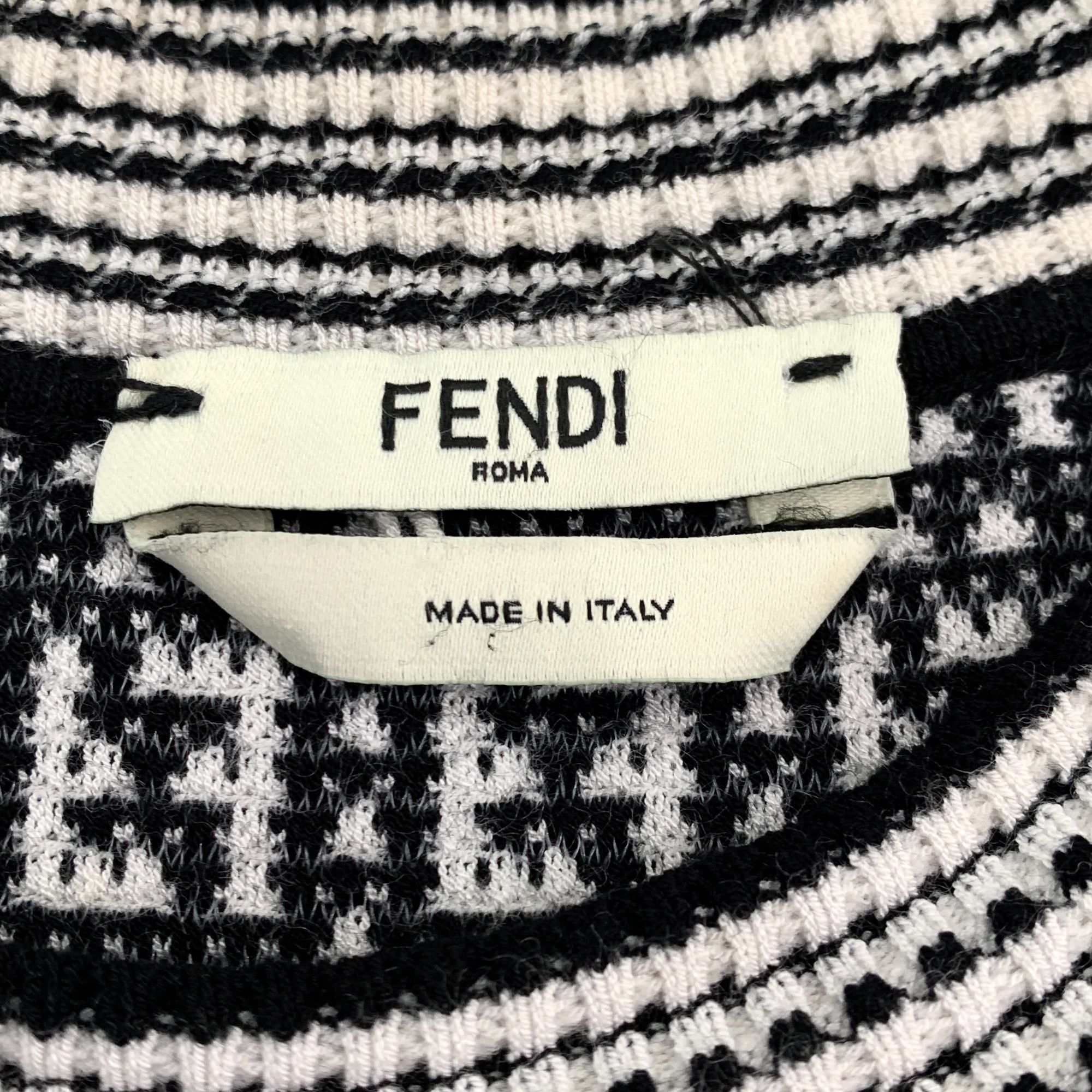 Fendi Fendi Roma Black & White Knit Monogram Pullover Top Size 40 Size S / US 4 / IT 40 - 2 Thumbnail