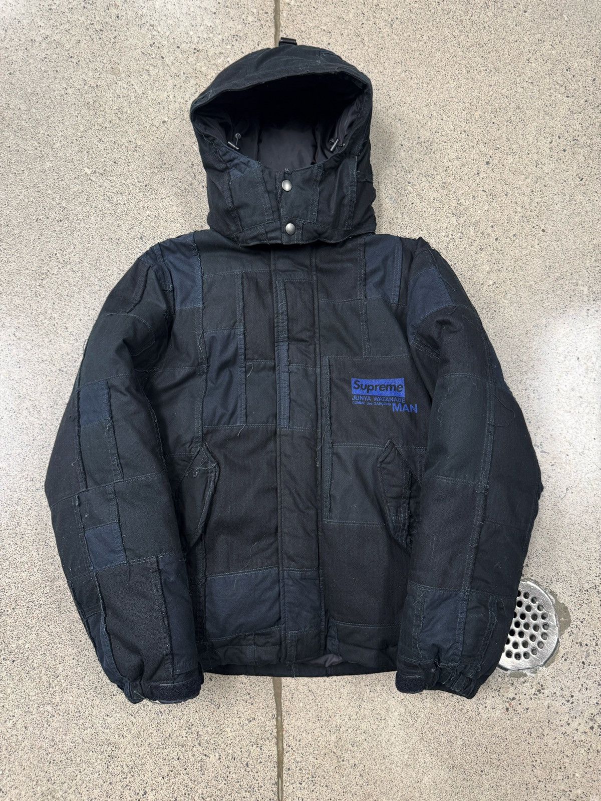 ジャケット・アウター Supreme JUNYA WATANABE Puffy Jacket Supreme JUNYA WATANABE CDG MAN Patchwork Puffy Jacket Olive