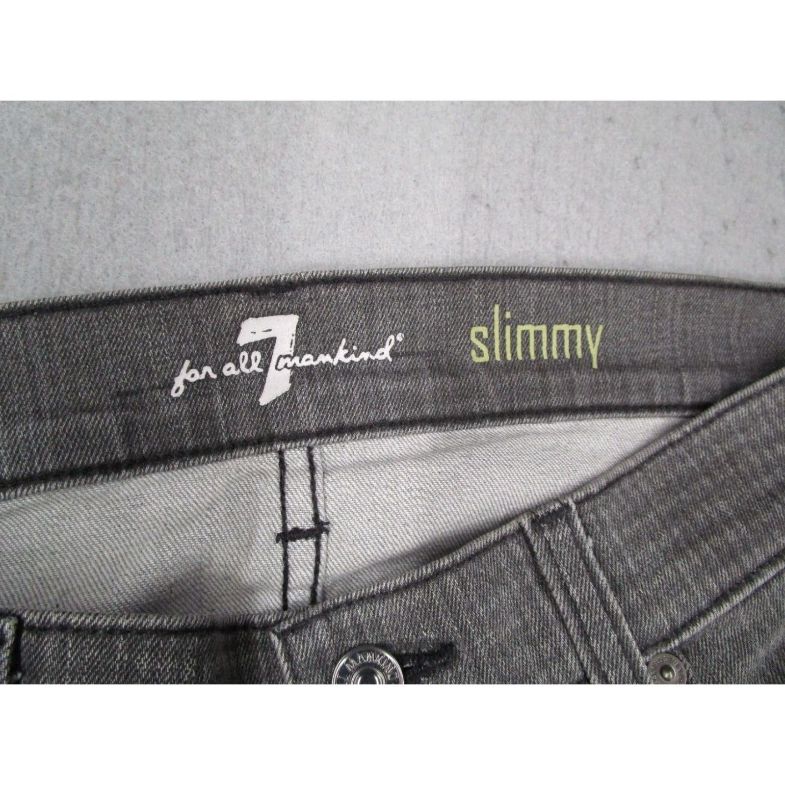 7 For All Mankind 7 For All Mankind Jeans Men's 31 Gray Slimmy Slim Straight Denim 31x30 Made in USA Size US 31 - 3 Thumbnail