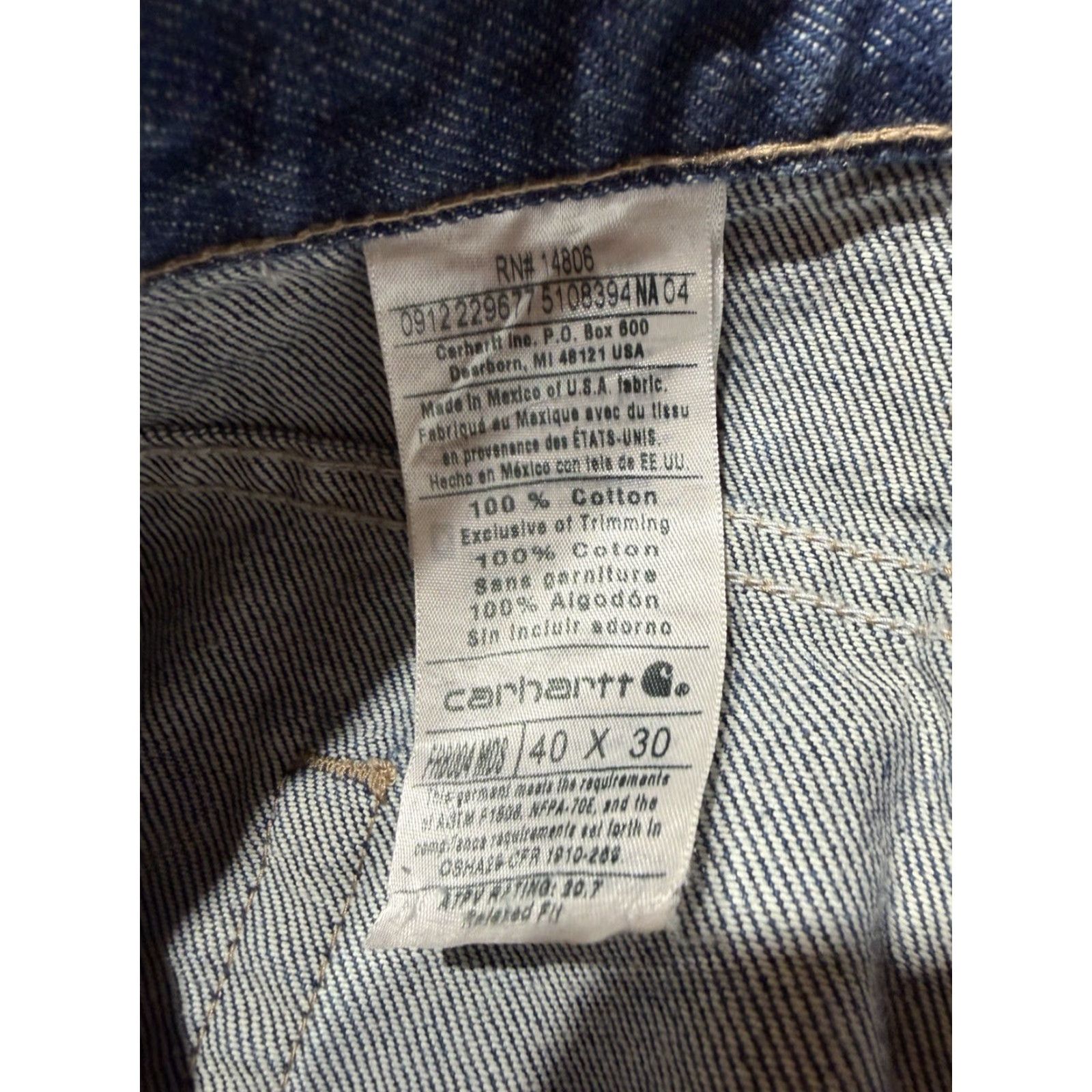 Carhartt Carhartt FR Men Jeans 40X30 Blue Denim Flame Resistant Bootcut EUC Size US 40 / EU 56 - 5 Thumbnail