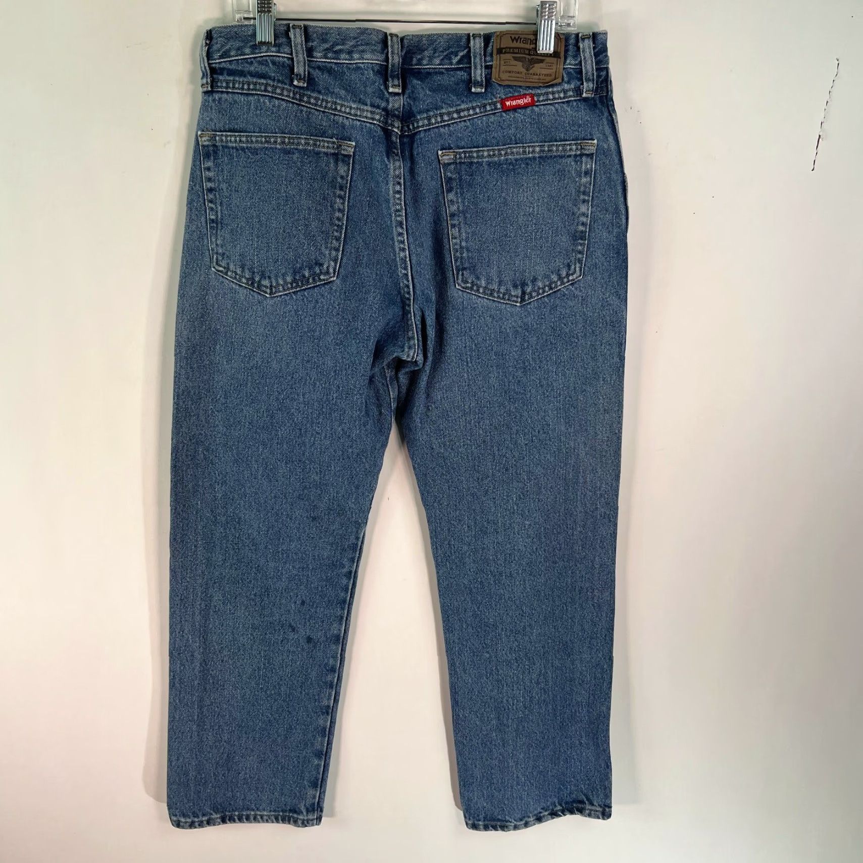 Wrangler Wrangler Mens Premium Quality Regular Fit Straight Blue Denim Jeans Size 34X29 Size US 34 / EU 50 - 2 Thumbnail