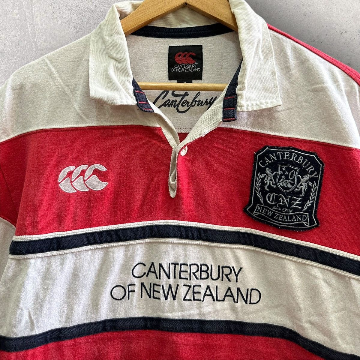 Canterbury of New Zealand × Vintage Vintage Canterbury New Zealand Rugby Polo Tee Shirt Size US XL / EU 56 / 4 - 2 Thumbnail