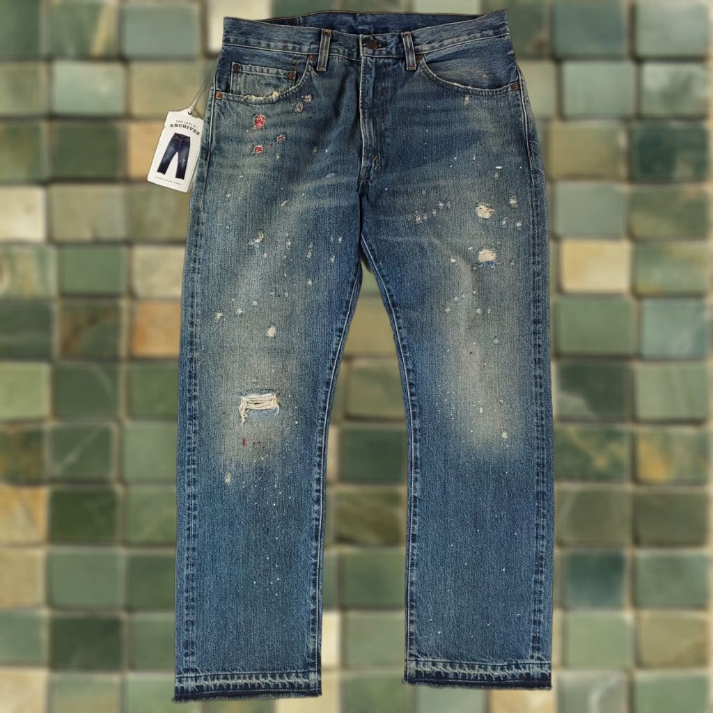 Levi's Levi's 505 Jeans LVC Archives 1967 Selvedge Distressed Mens 34 Inseam 29 Blue Straight Regular 34x29 NWT Size US 34 / EU 50 - 1 Thumbnail