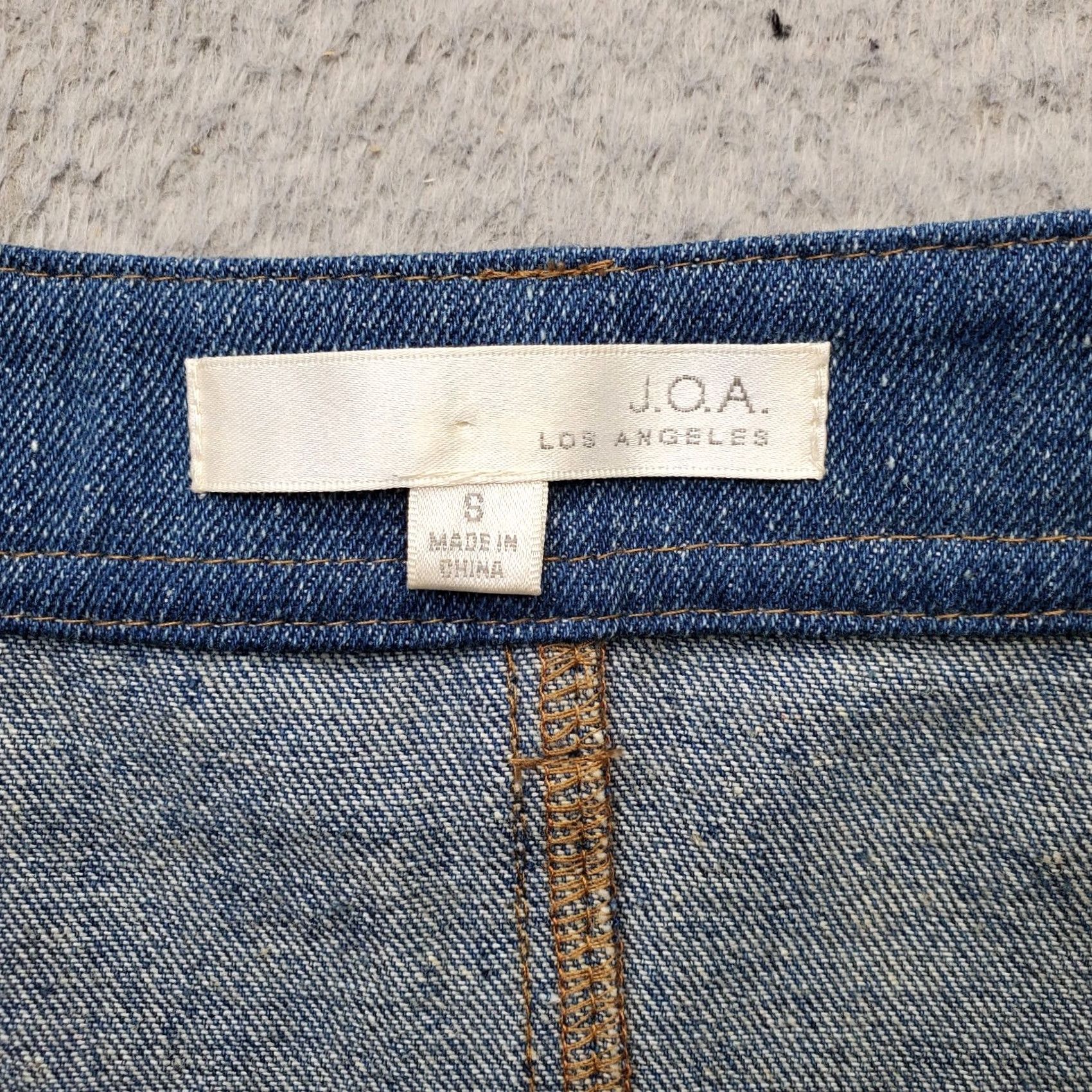 Denime J.O.A. Los Angeles A-Line Skirt Womens S Blue Denim Zip Pocket Snap Front Skirt Womens Size S Short Denim Pocket Front Blue Size 28" / US 6 / IT 42 - 5 Thumbnail